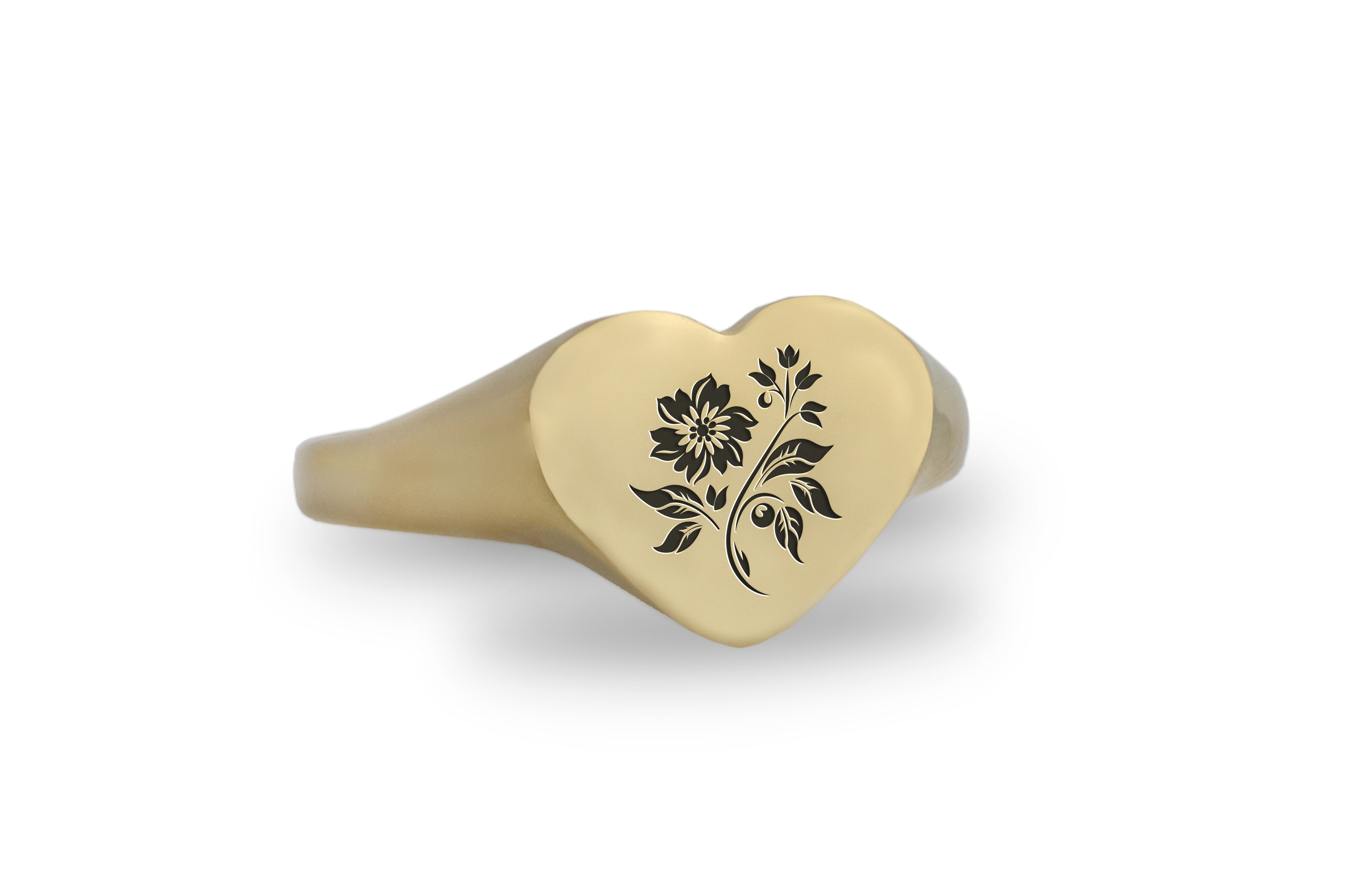 Flower Gold Signet Ring