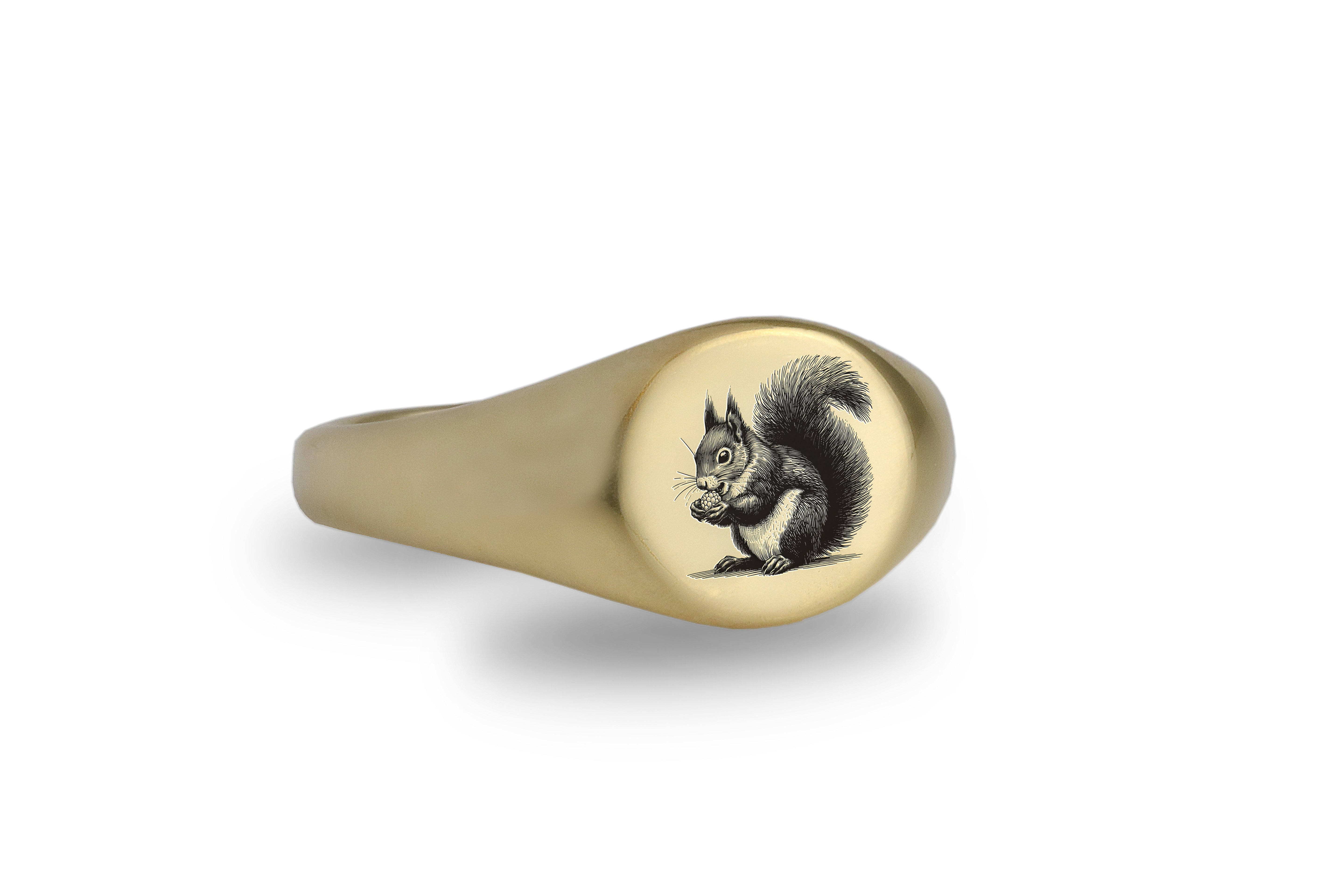 Engraved Squirrel Ring