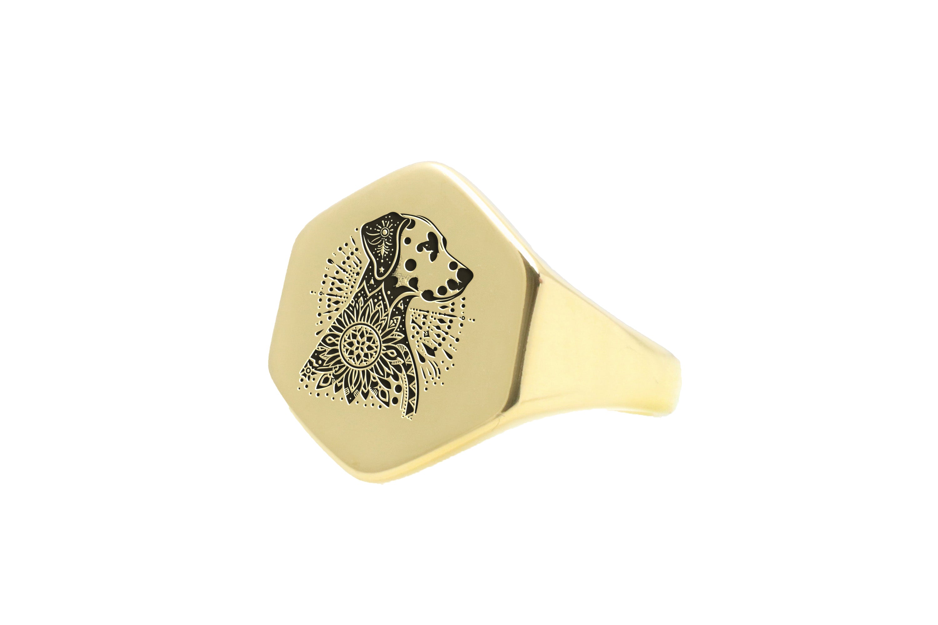 14k Gold Dalmatian Signet Ring