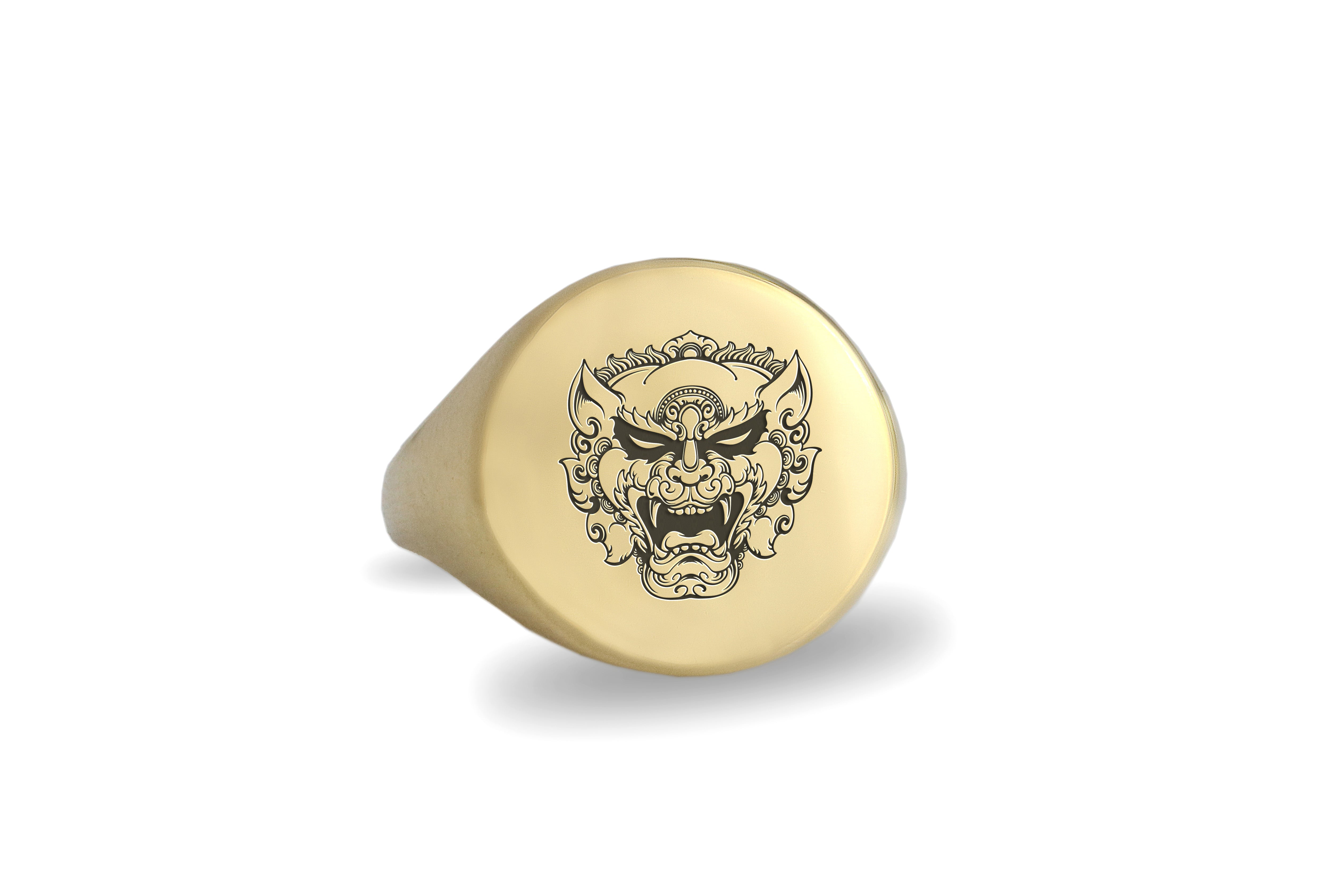 14k Gold Chinese Foo Dog Ring