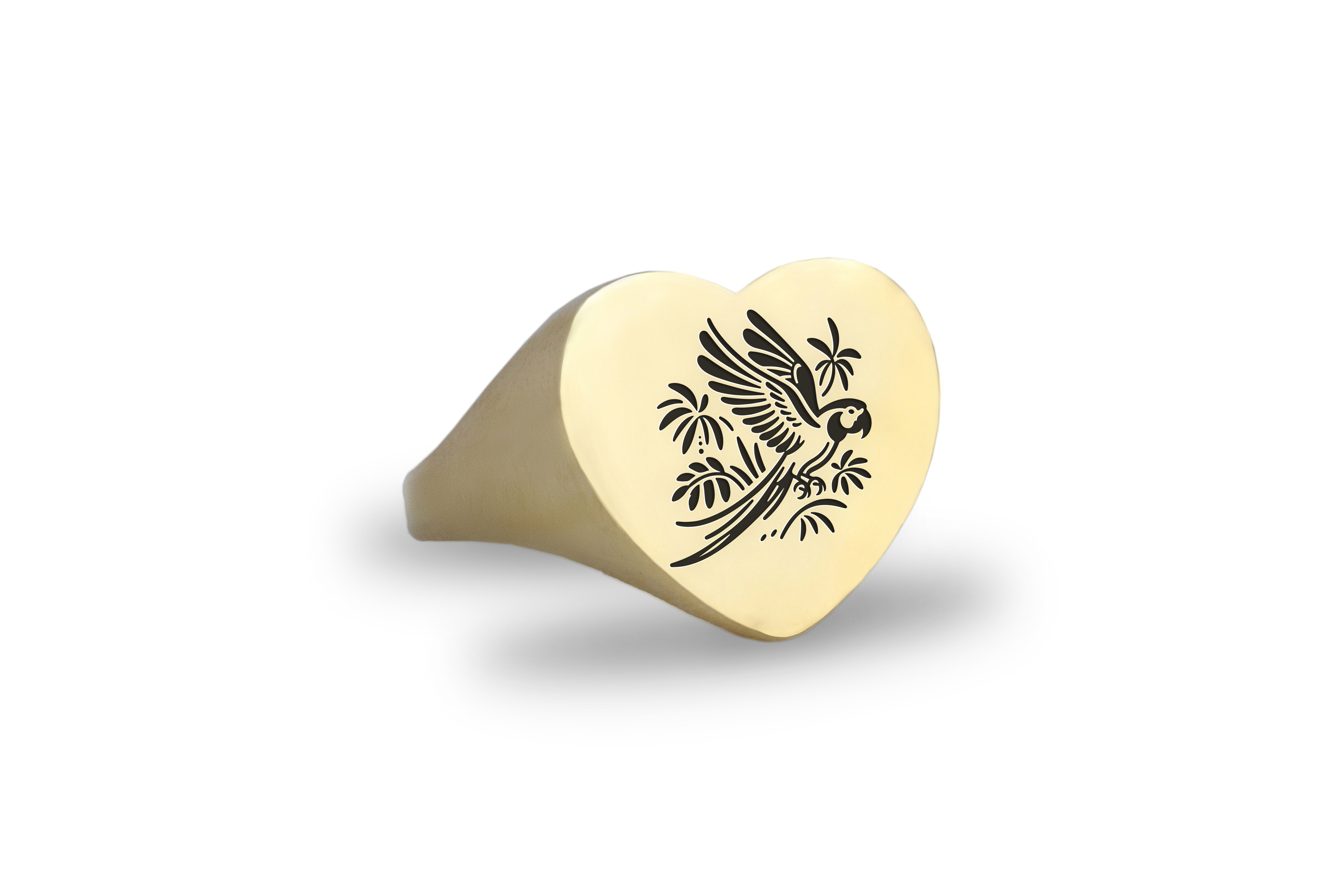 Macaw Bird Engraved Ring