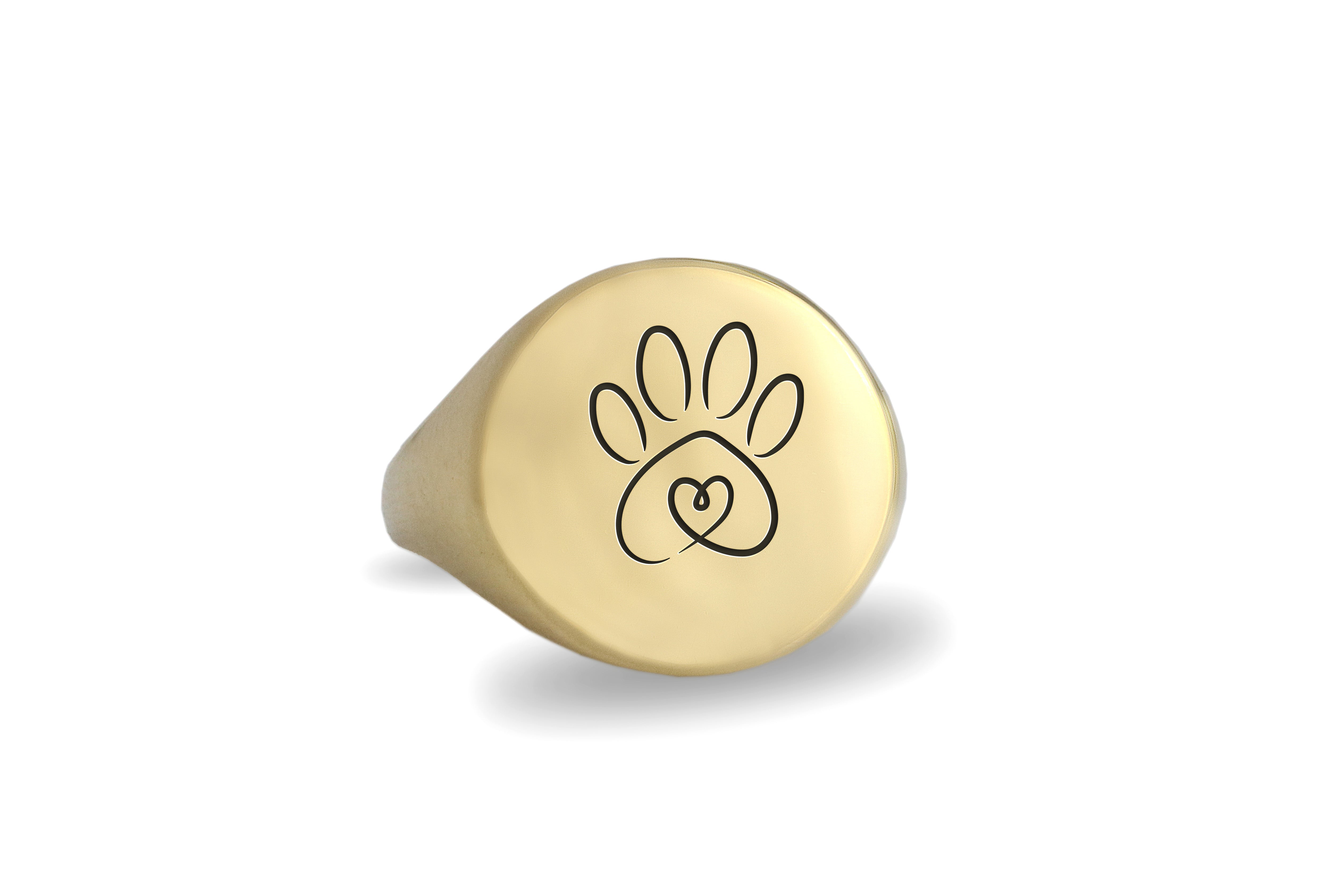 Engraved Dog Paw Ring
