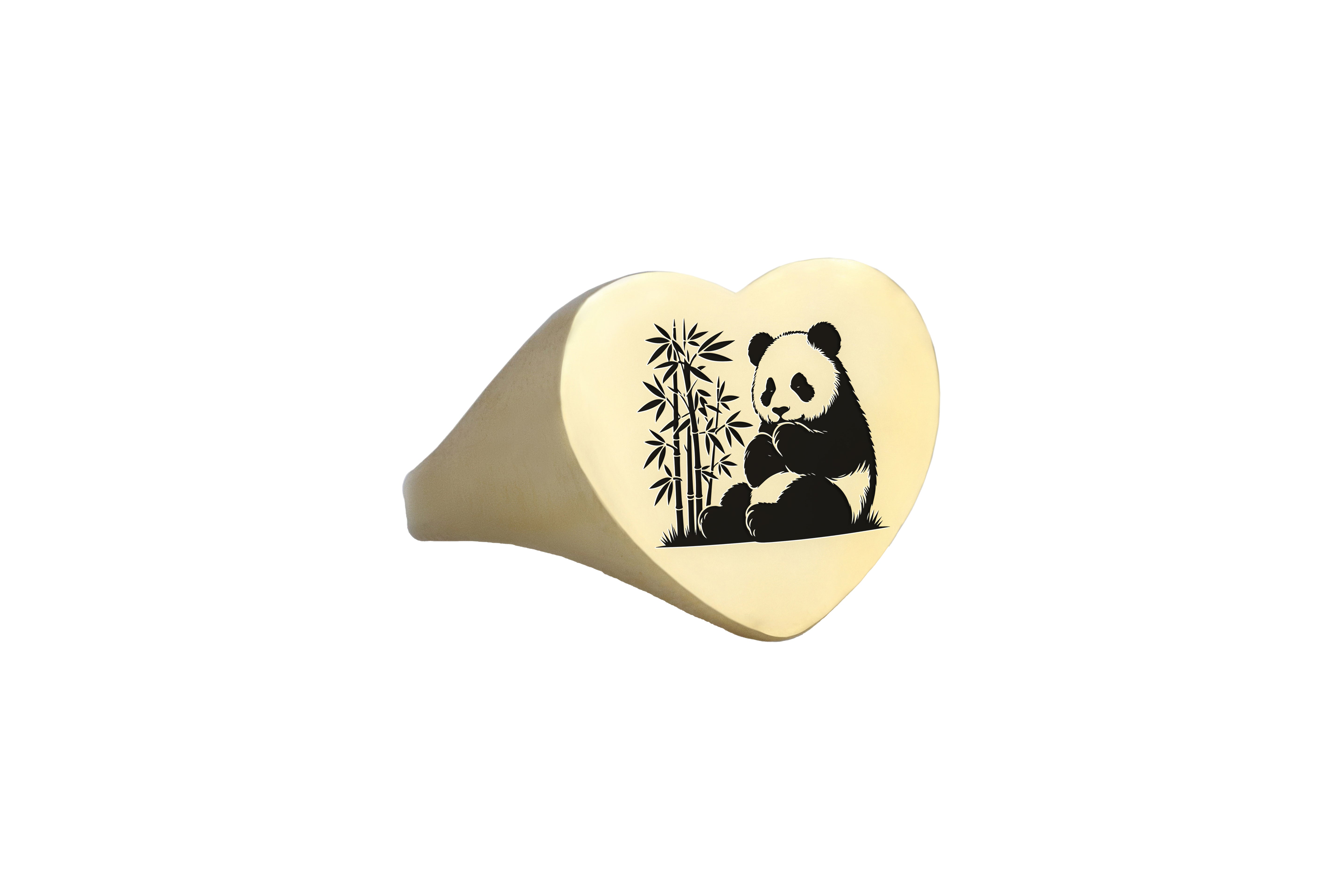 Cute Heart Shaped Panda Ring