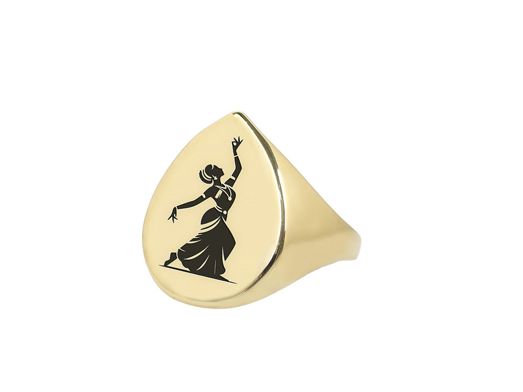 African Woman Engraved Ring