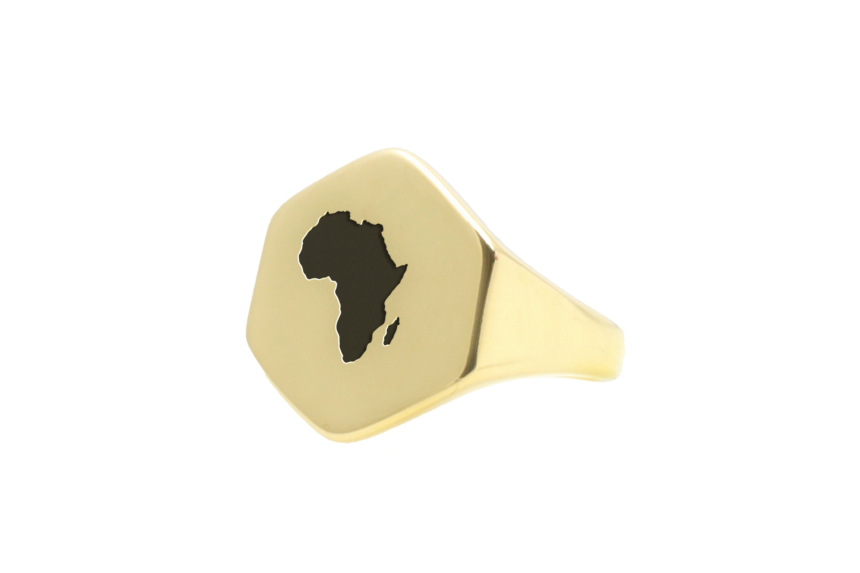 14k Gold African Map Ring