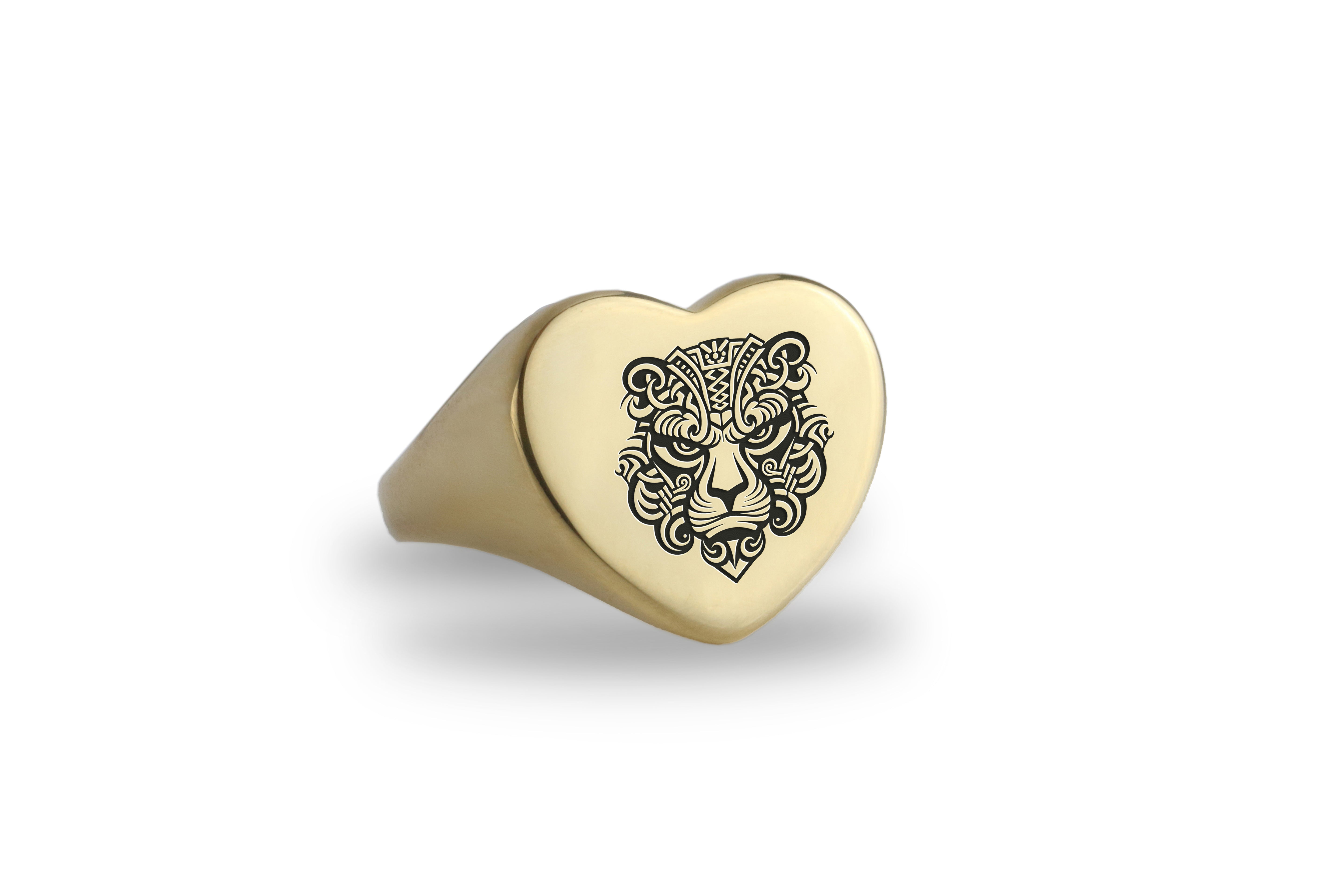 Heart Shaped Tiger Ring