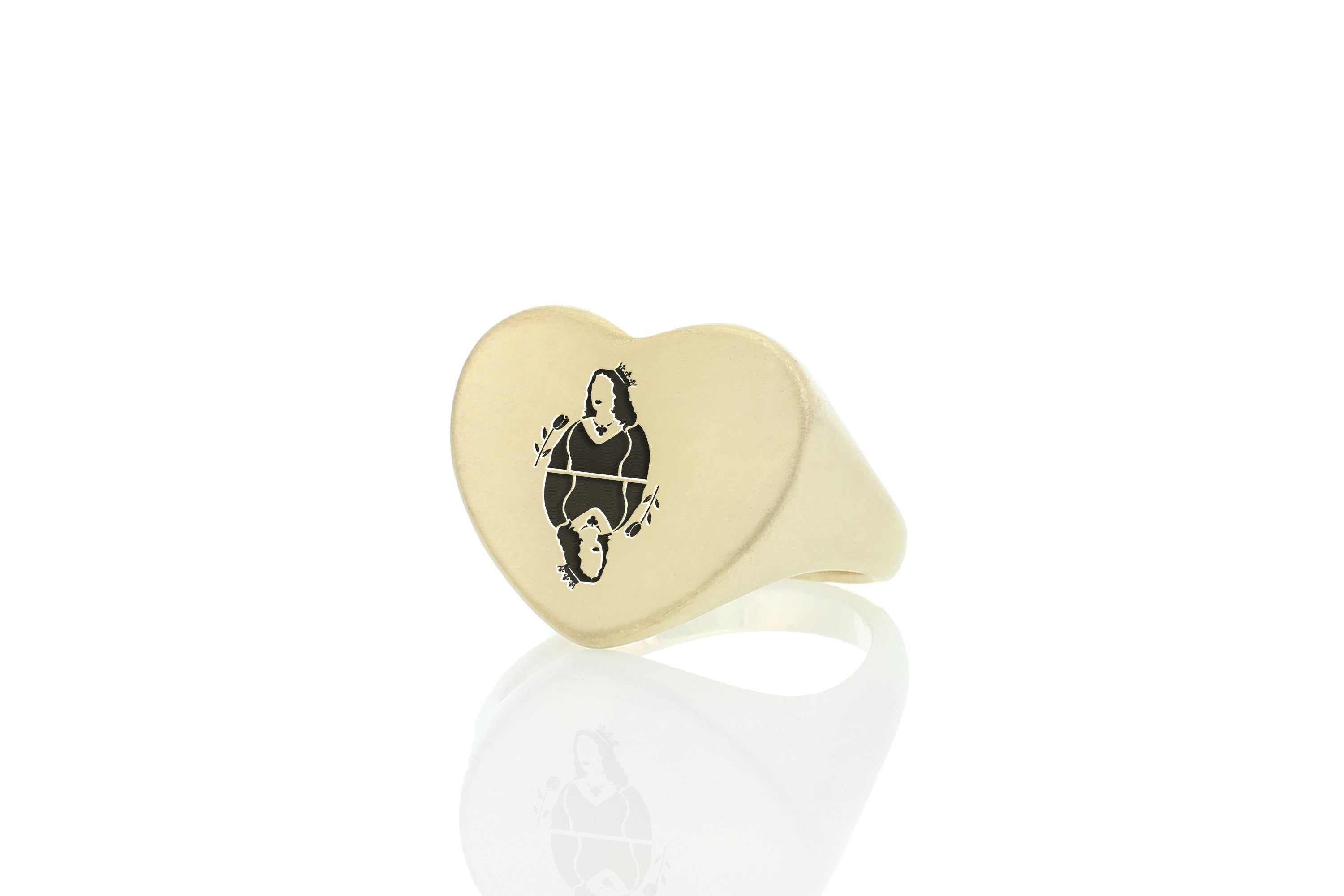 Poker Queen Heart Shaped Ring