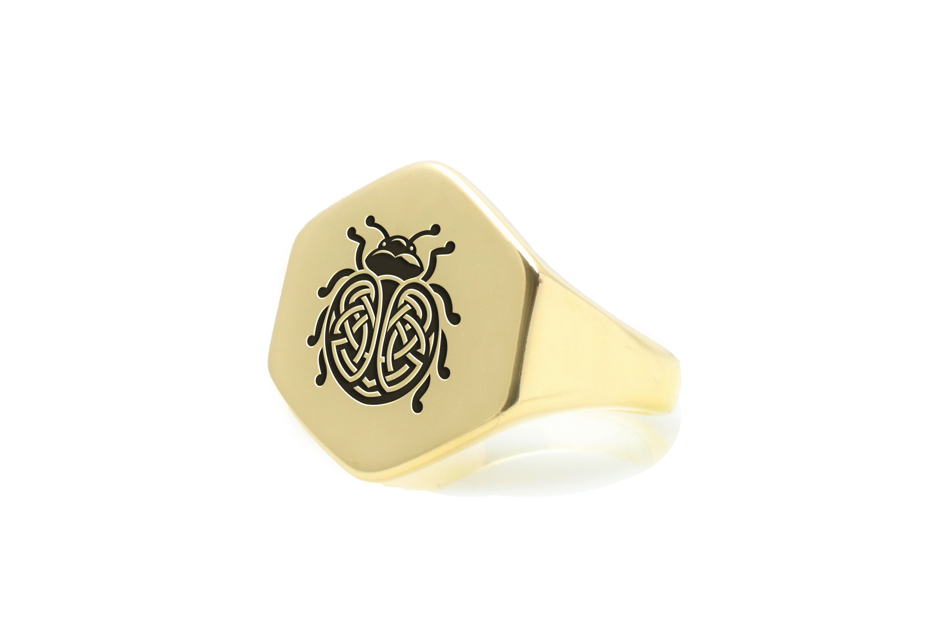 14k Gold Ladybug Signet Ring