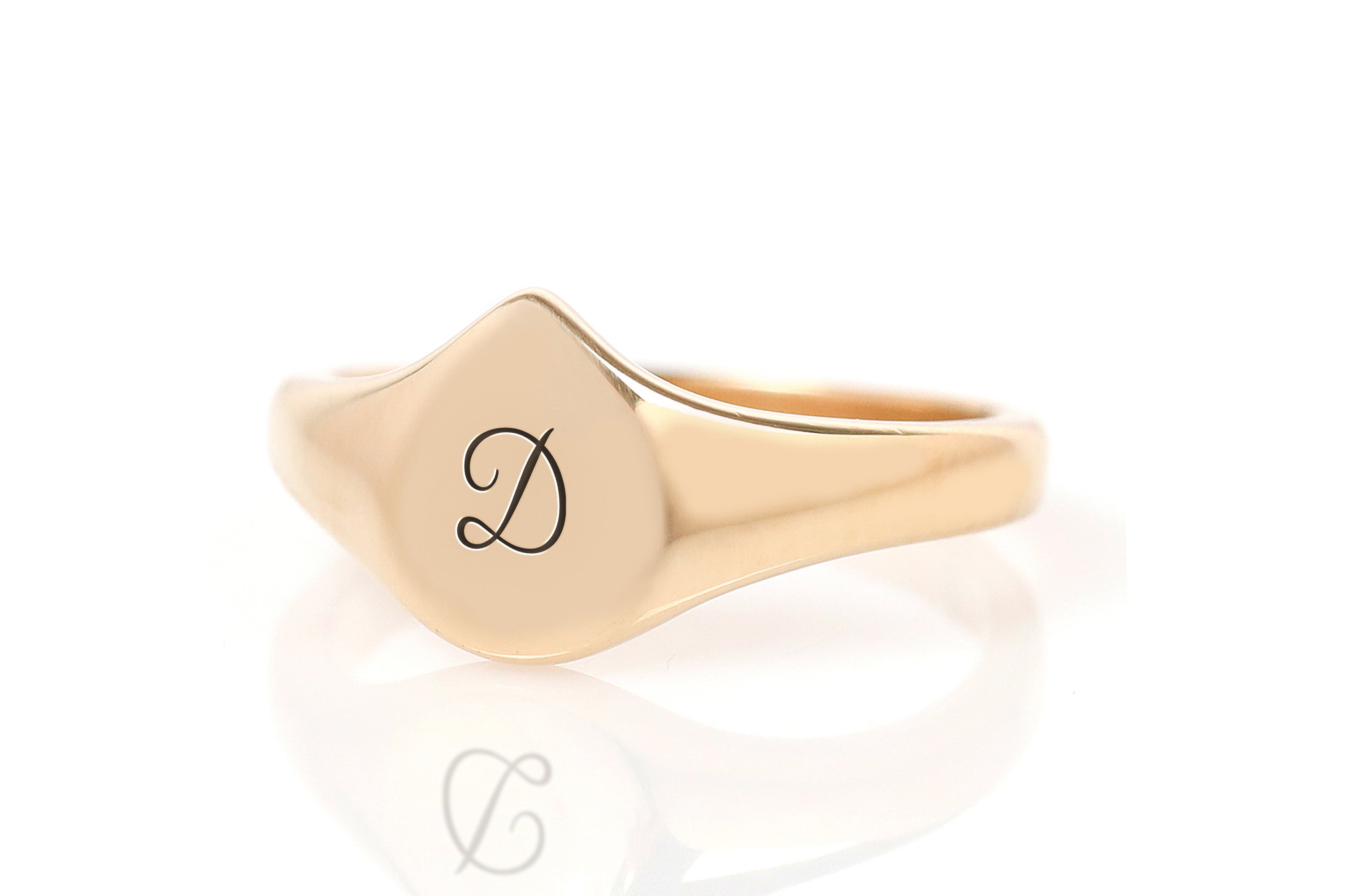 14k Rose Gold Letter Ring