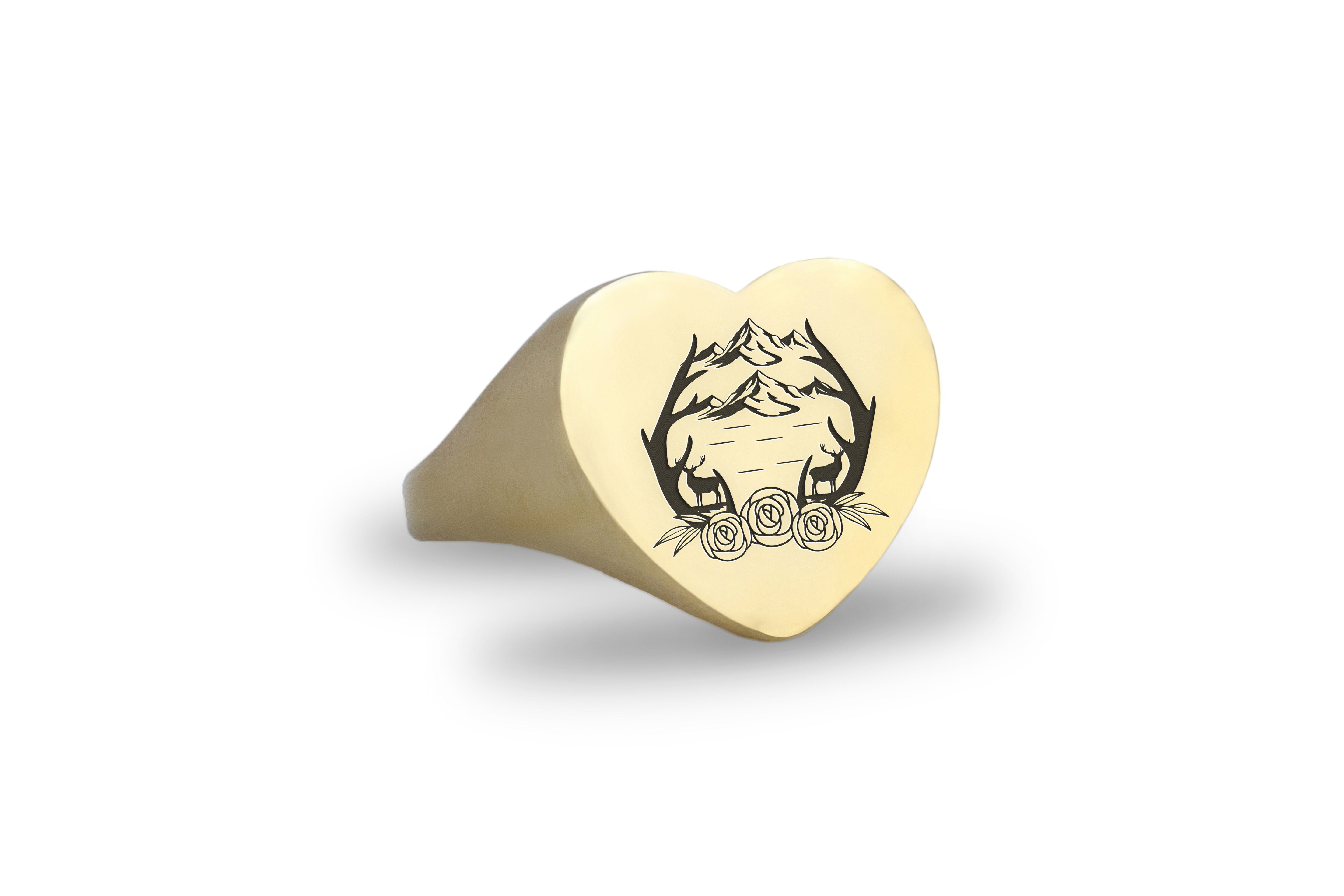 Deer Antlers and Mountains Ring