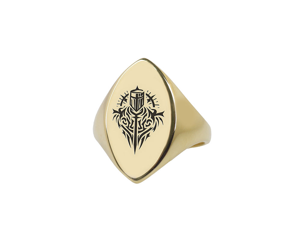 Custom Knight Gold Signet Ring