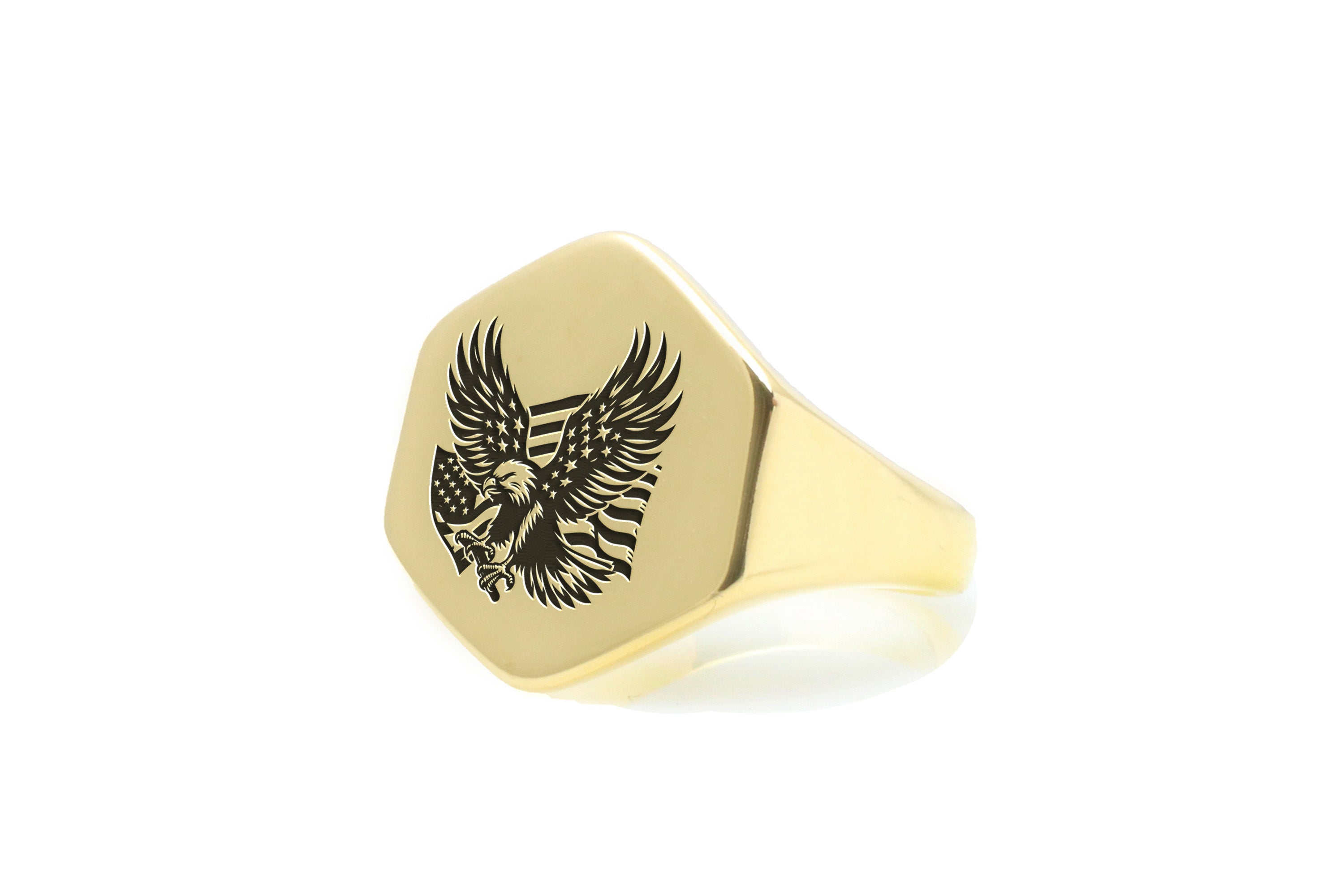 14k Gold American Veterans Signet Ring