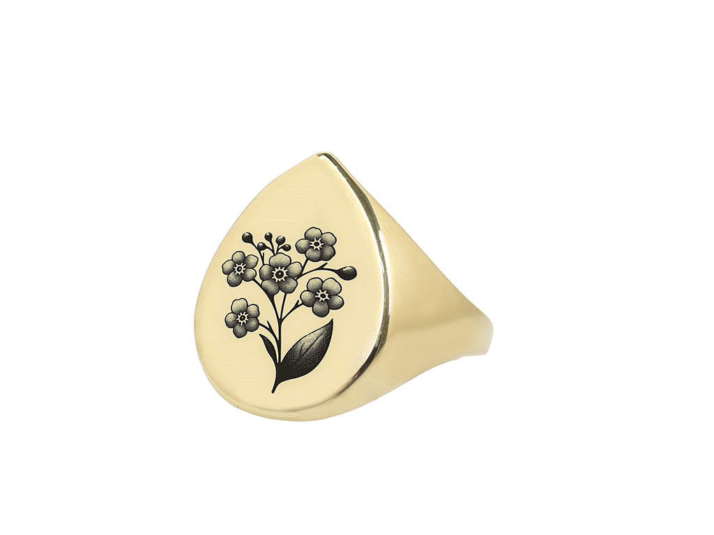 Cherry Blossom Engraving Ring