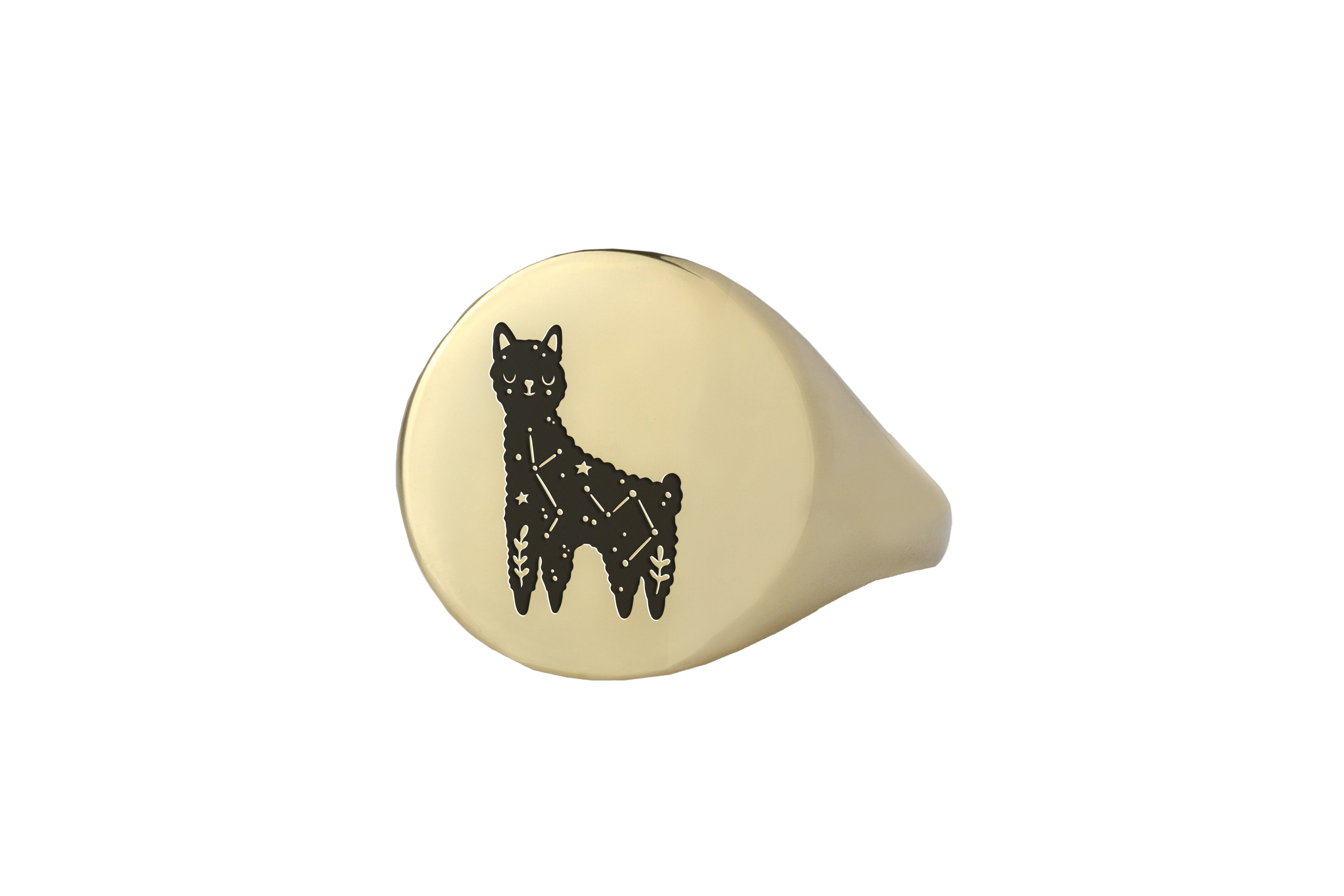 Engraved Lama Signet Ring