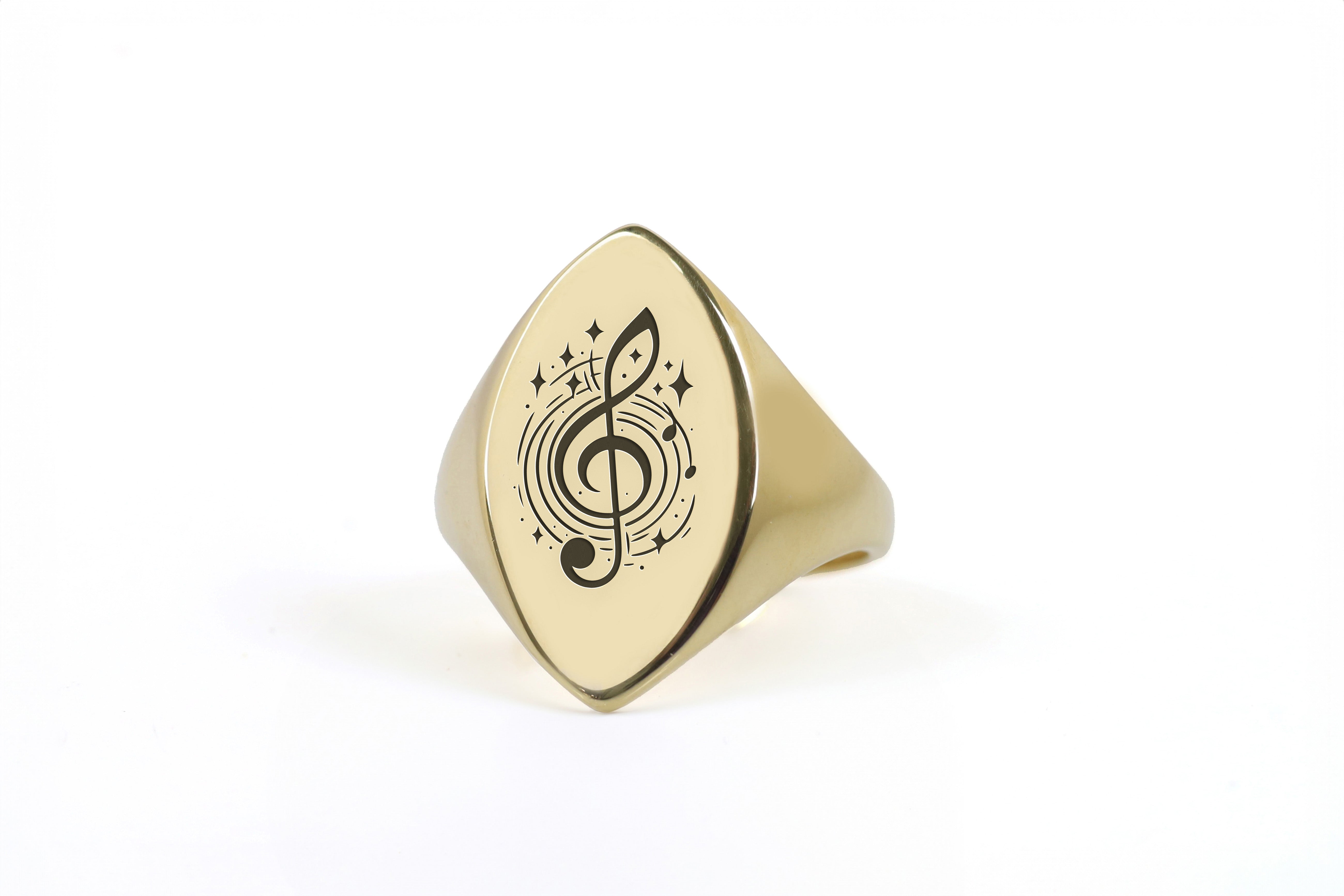 Engraved Treble Clef Ring