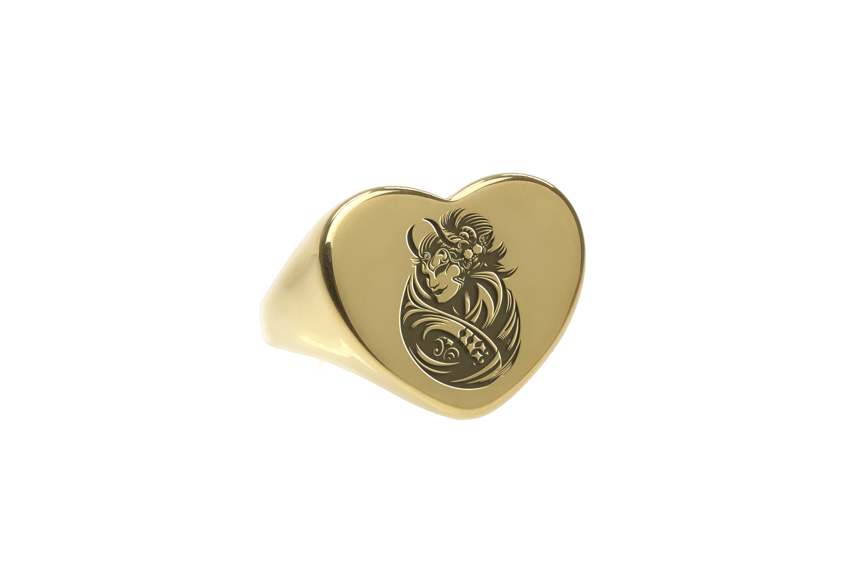 Engraved Japanese Kabuki Ring