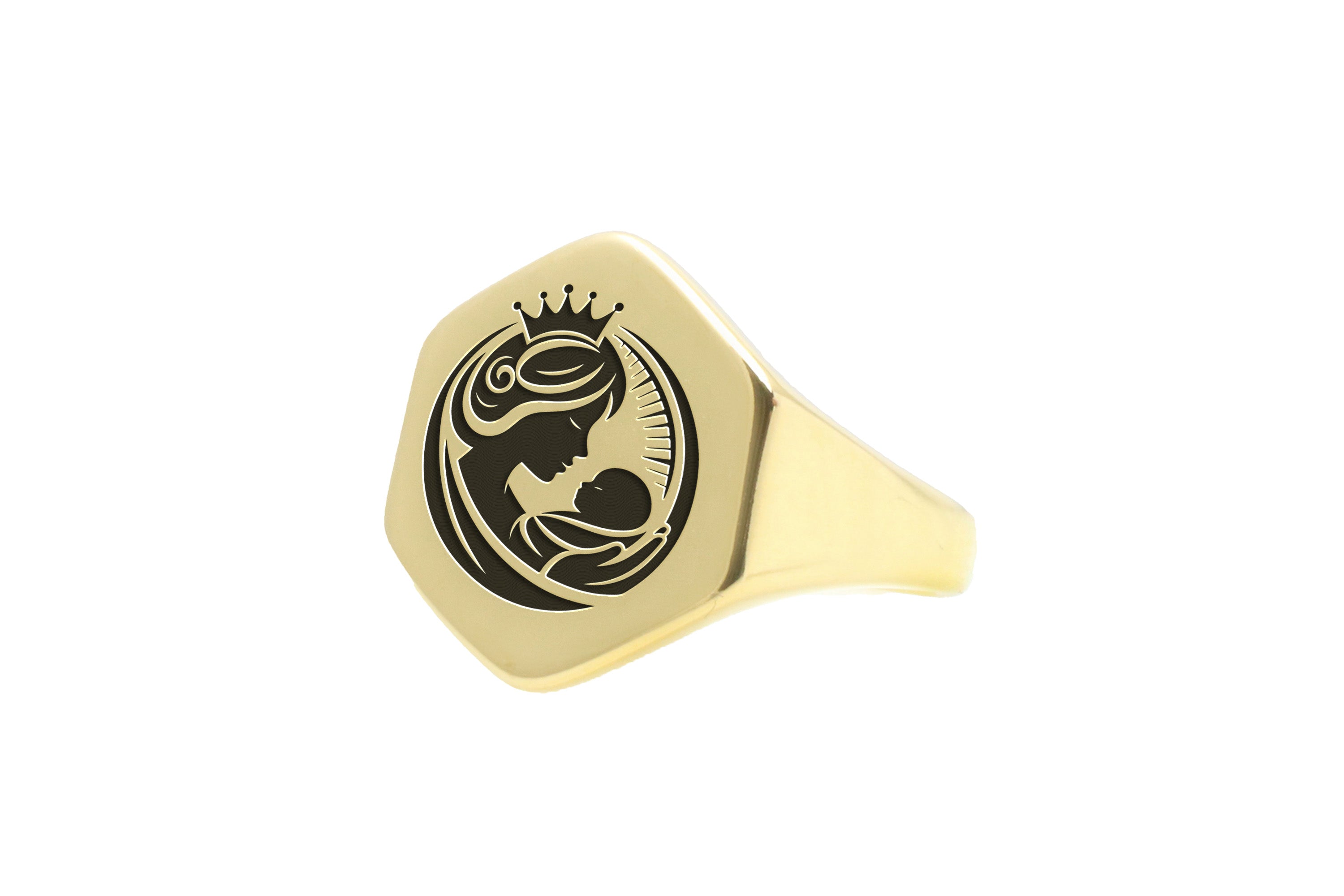 Engraved Mother And Child Ring