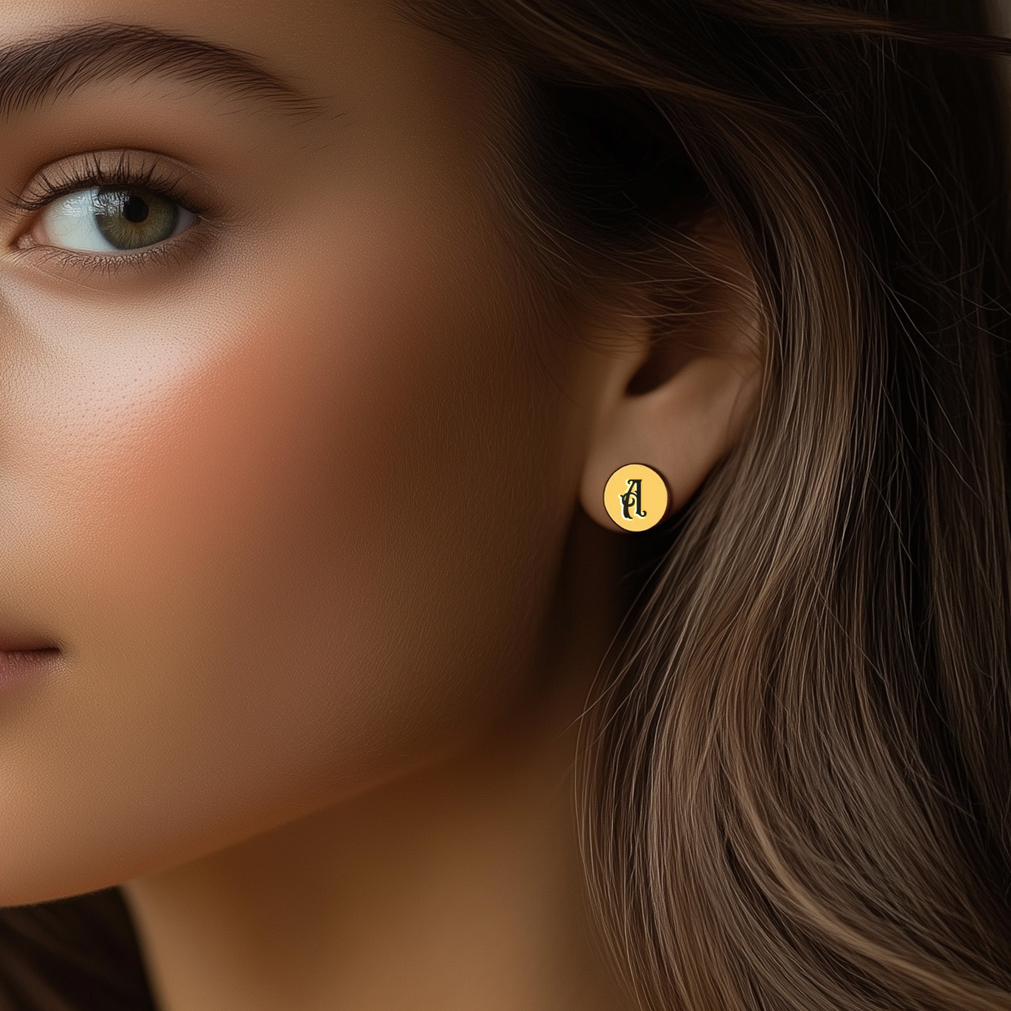 Gothic Letter Stud Earrings