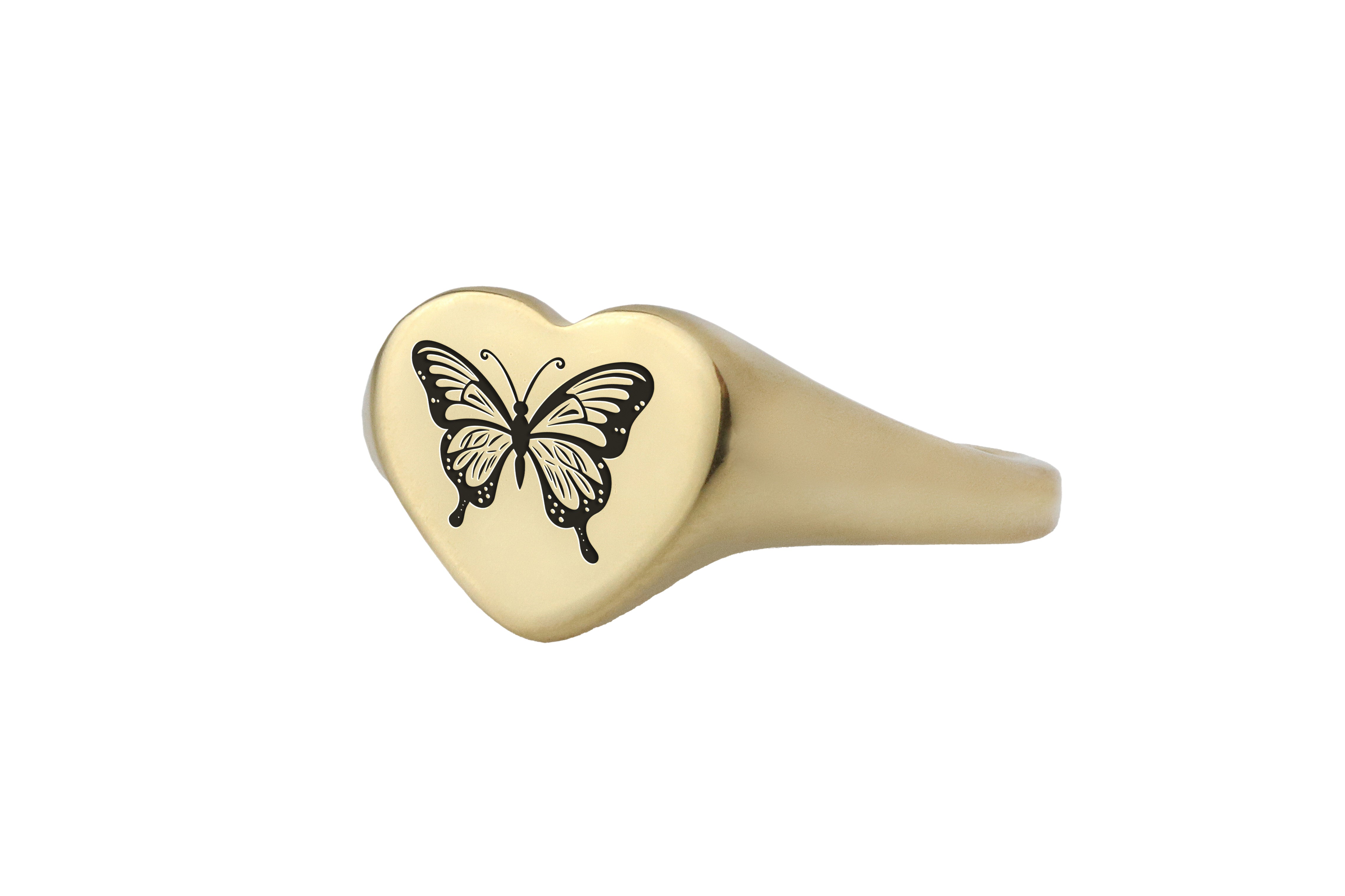 Engraved Butterfly Ring