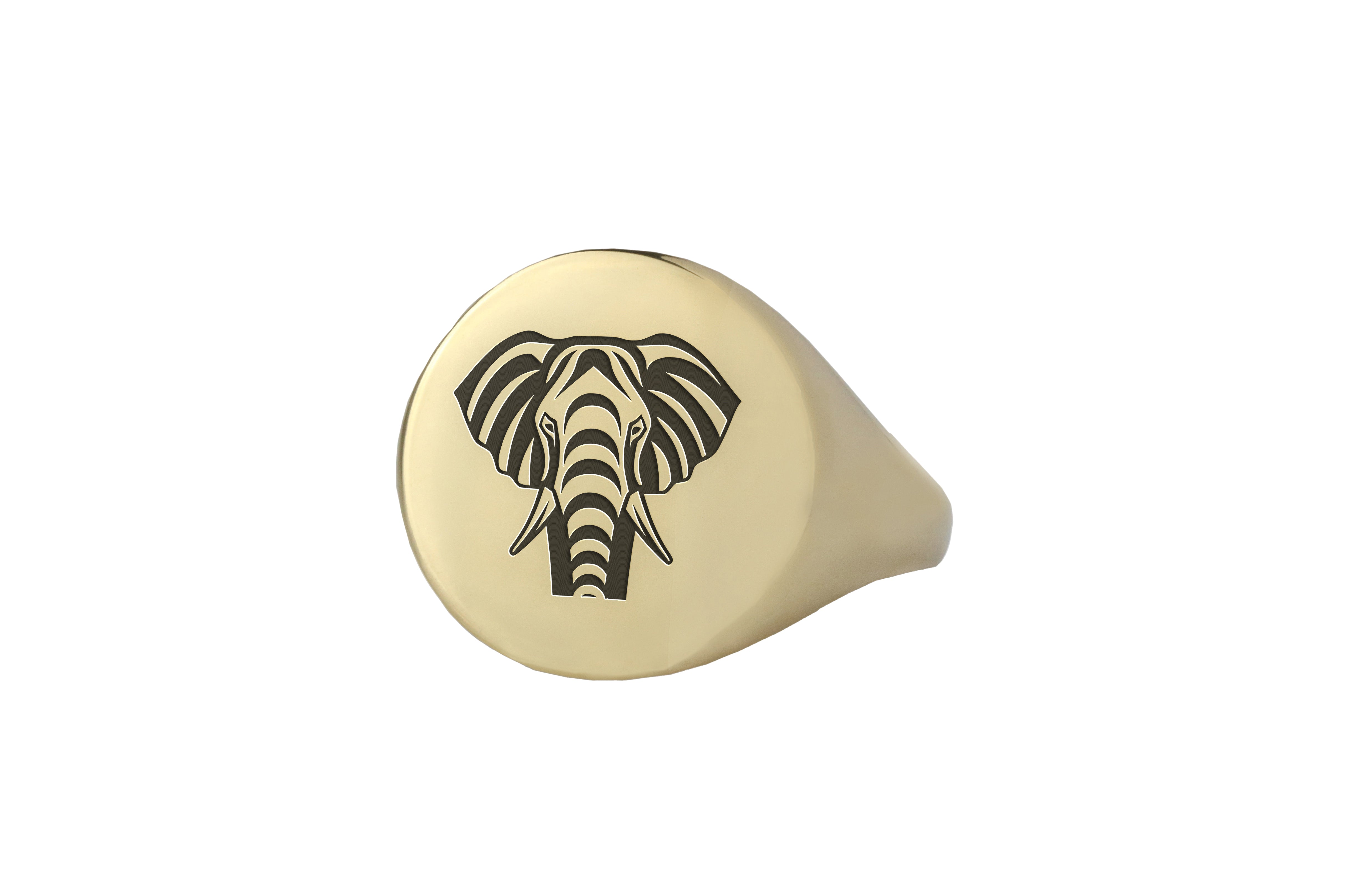 Elephant Gold Bold Statement Ring