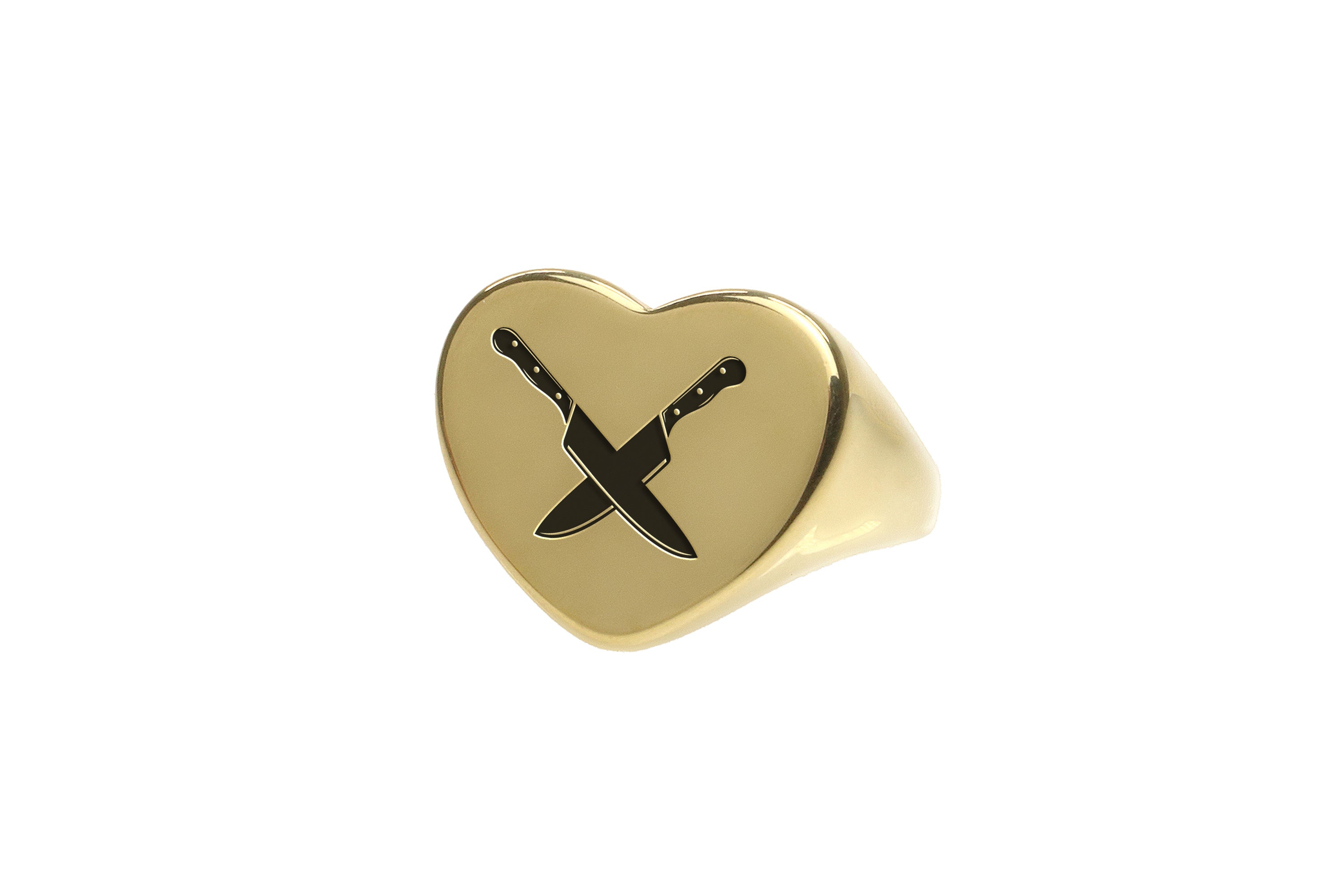 Chef Knife Gold Signet Ring