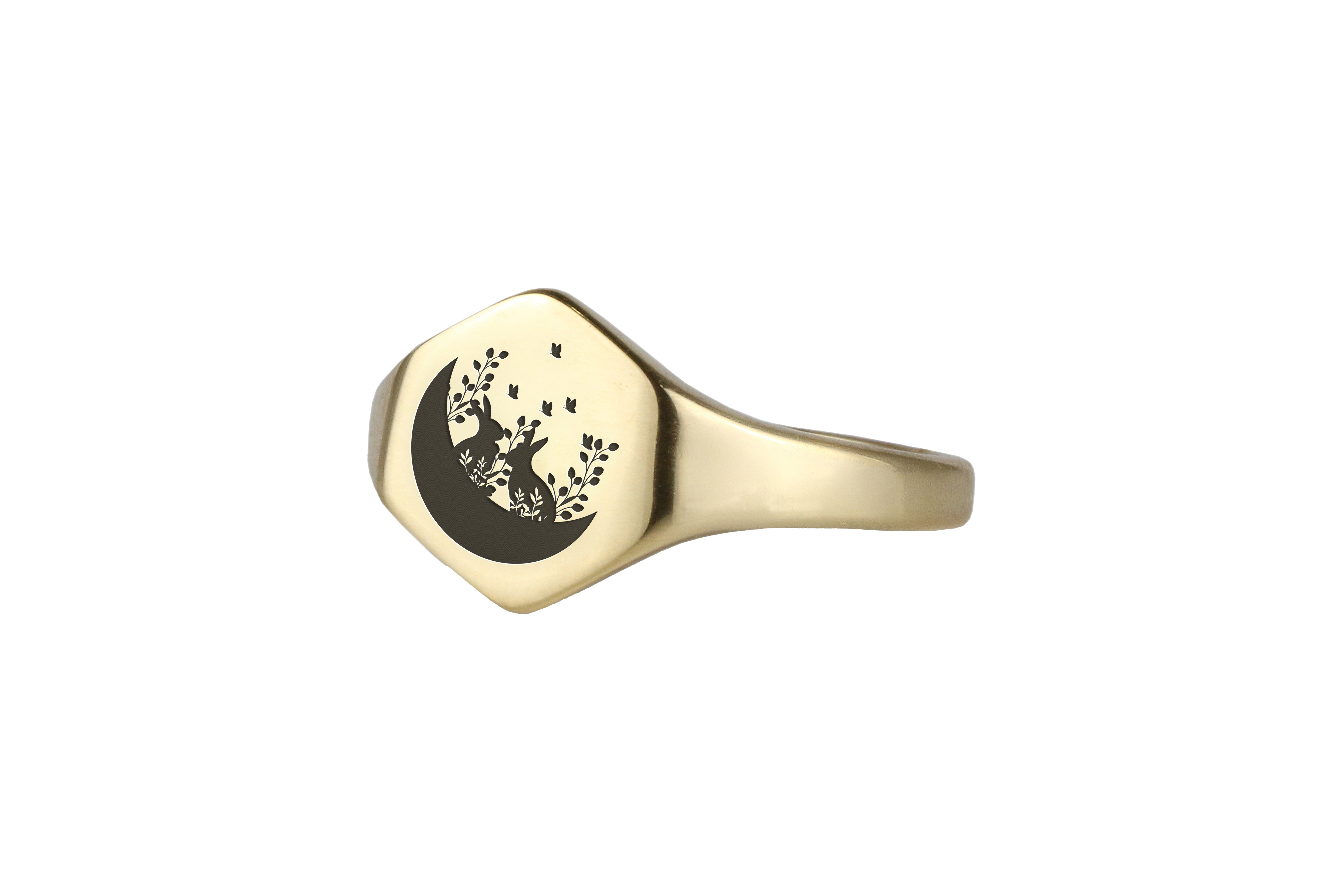 Cute Rabbit Engraving Ring