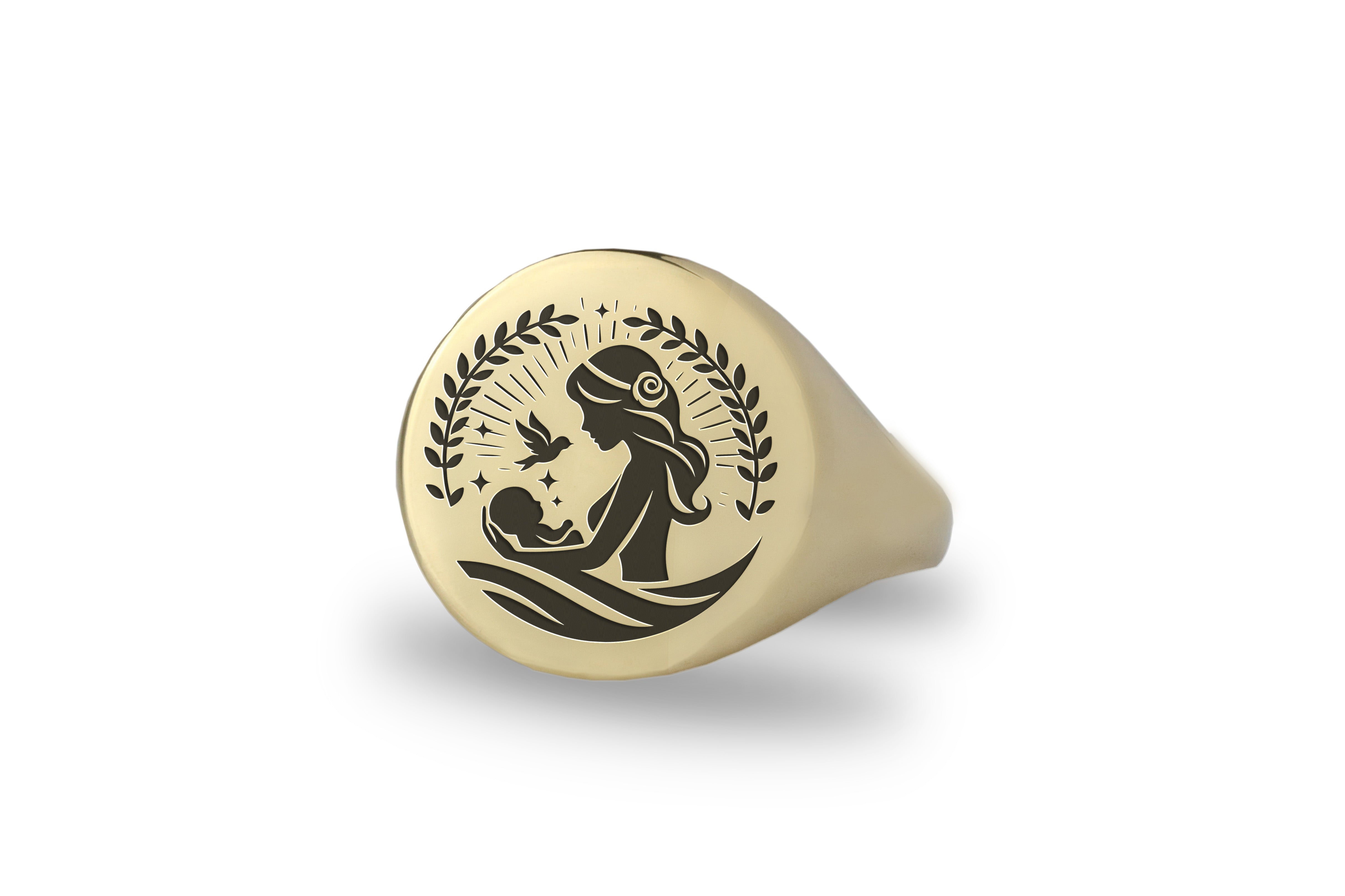 14k Gold Newborn Signet Ring