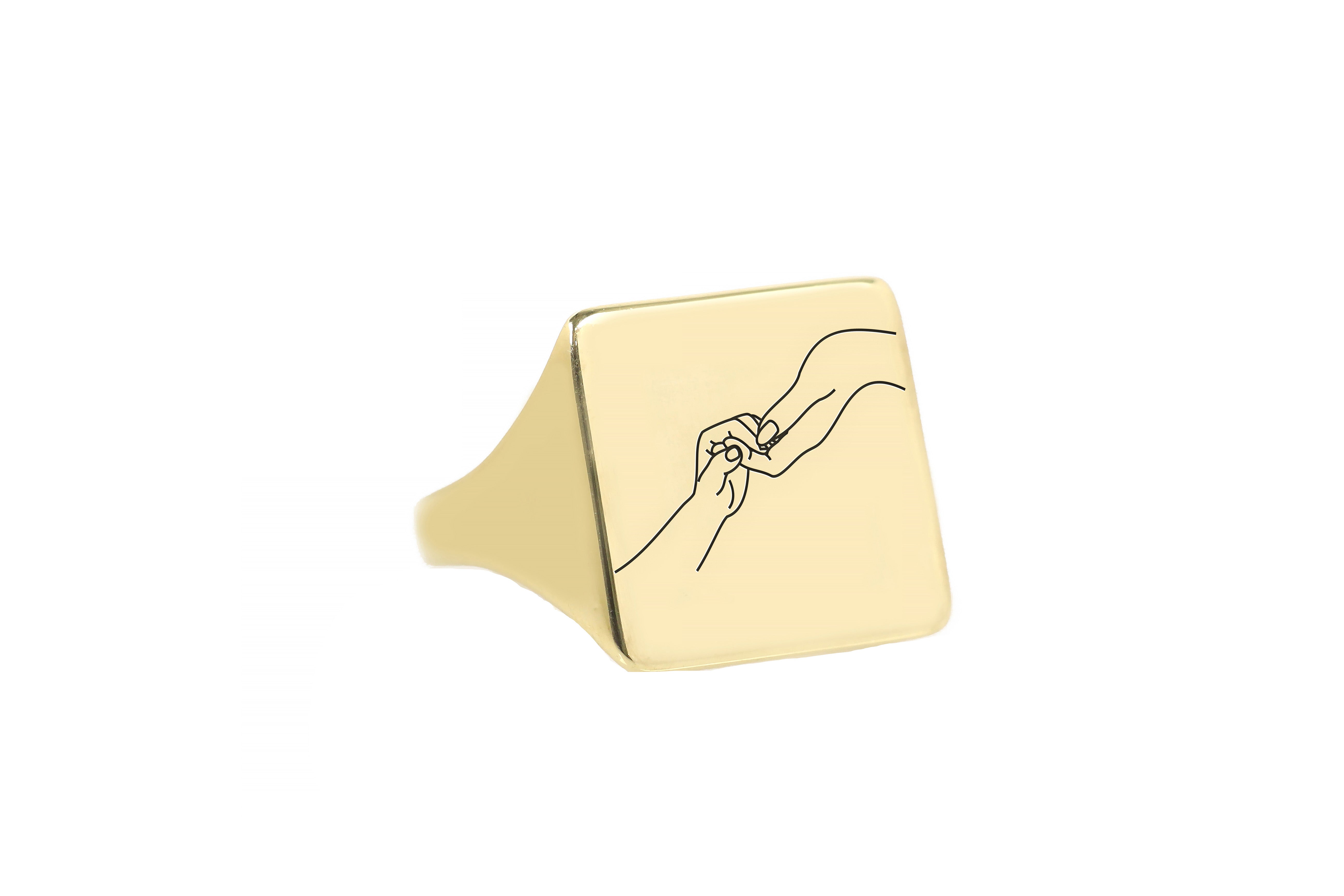 Holding Hands Signet Ring