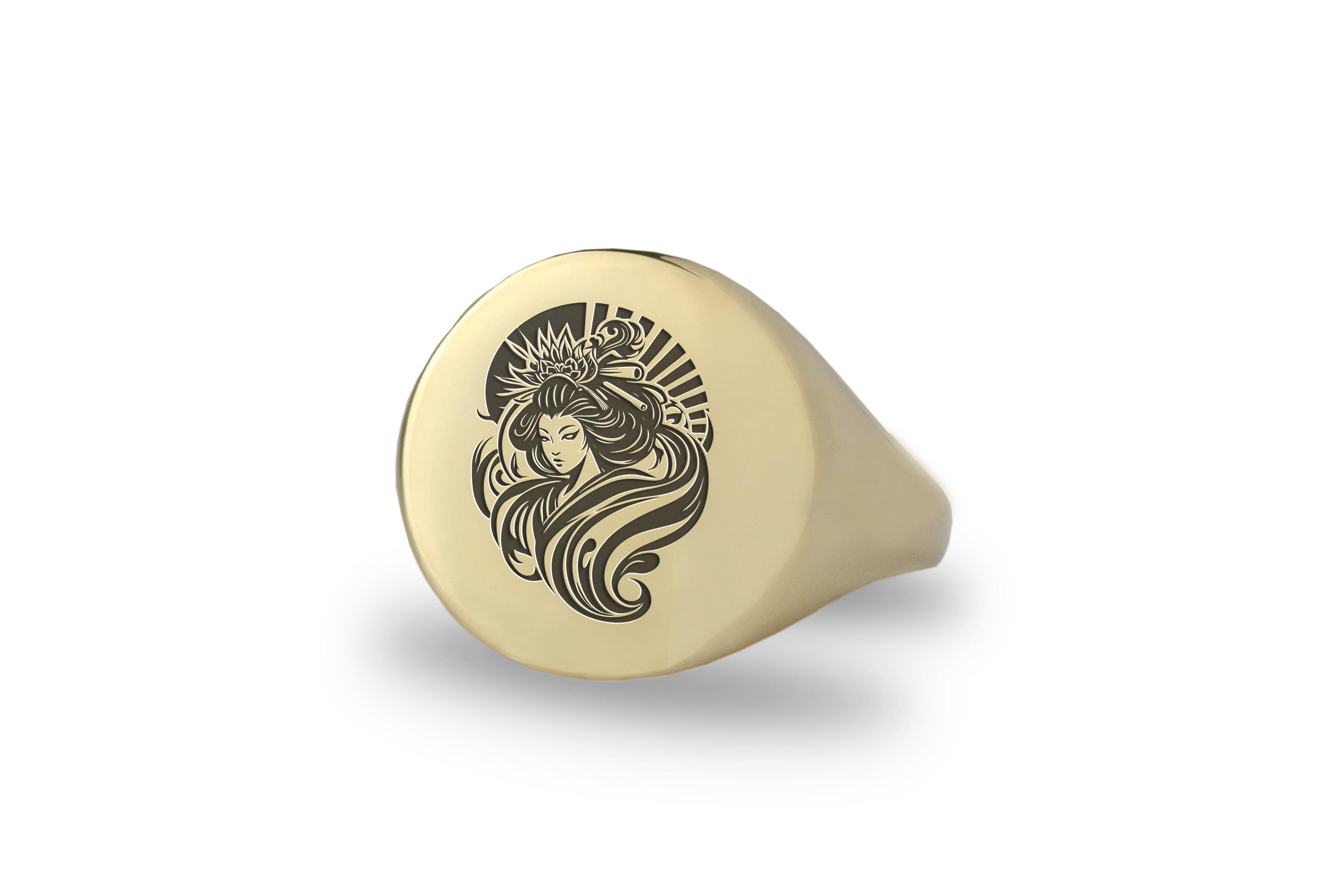 Geisha Gold Signet Ring