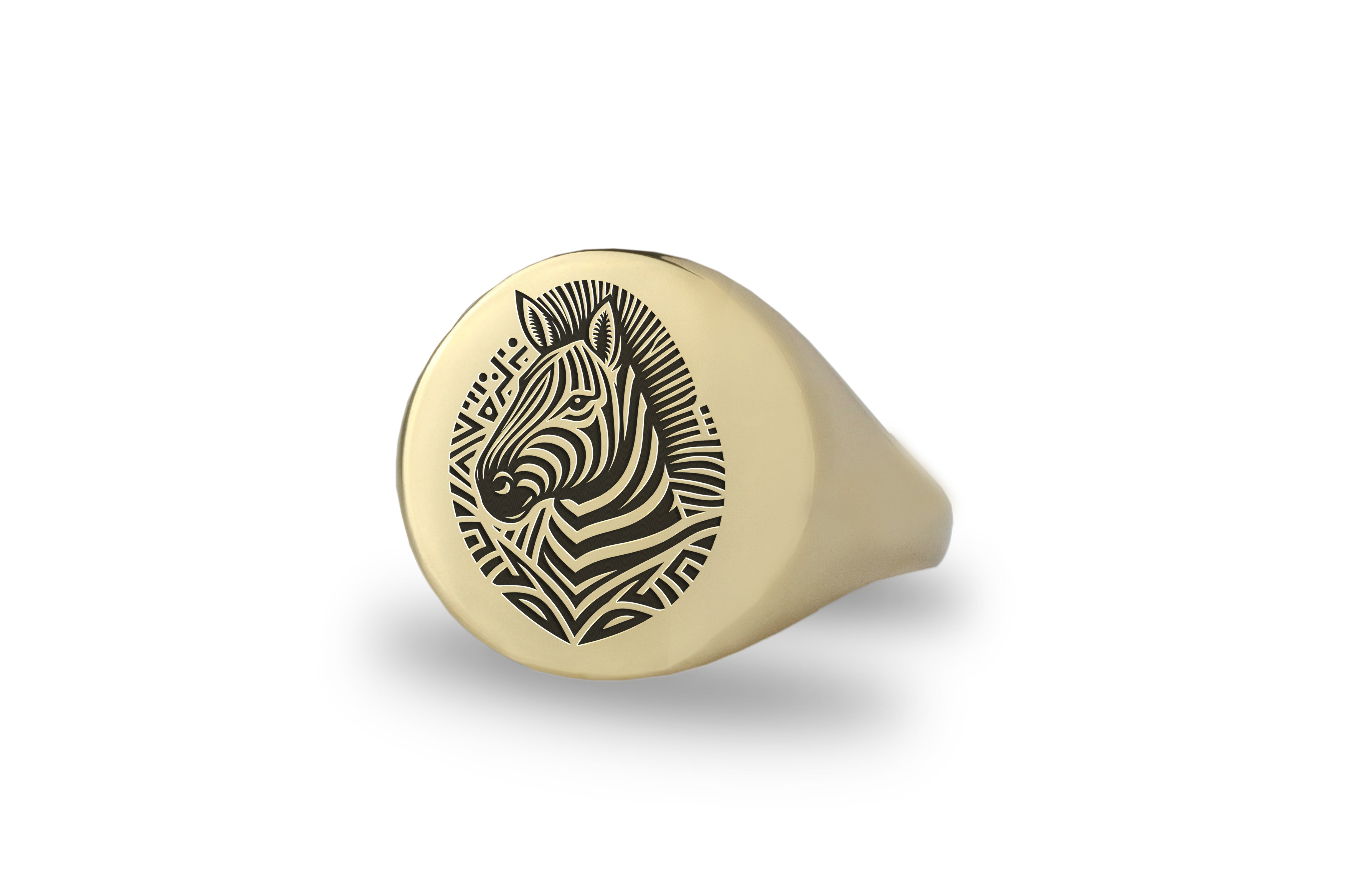 African Zebra Signet Ring
