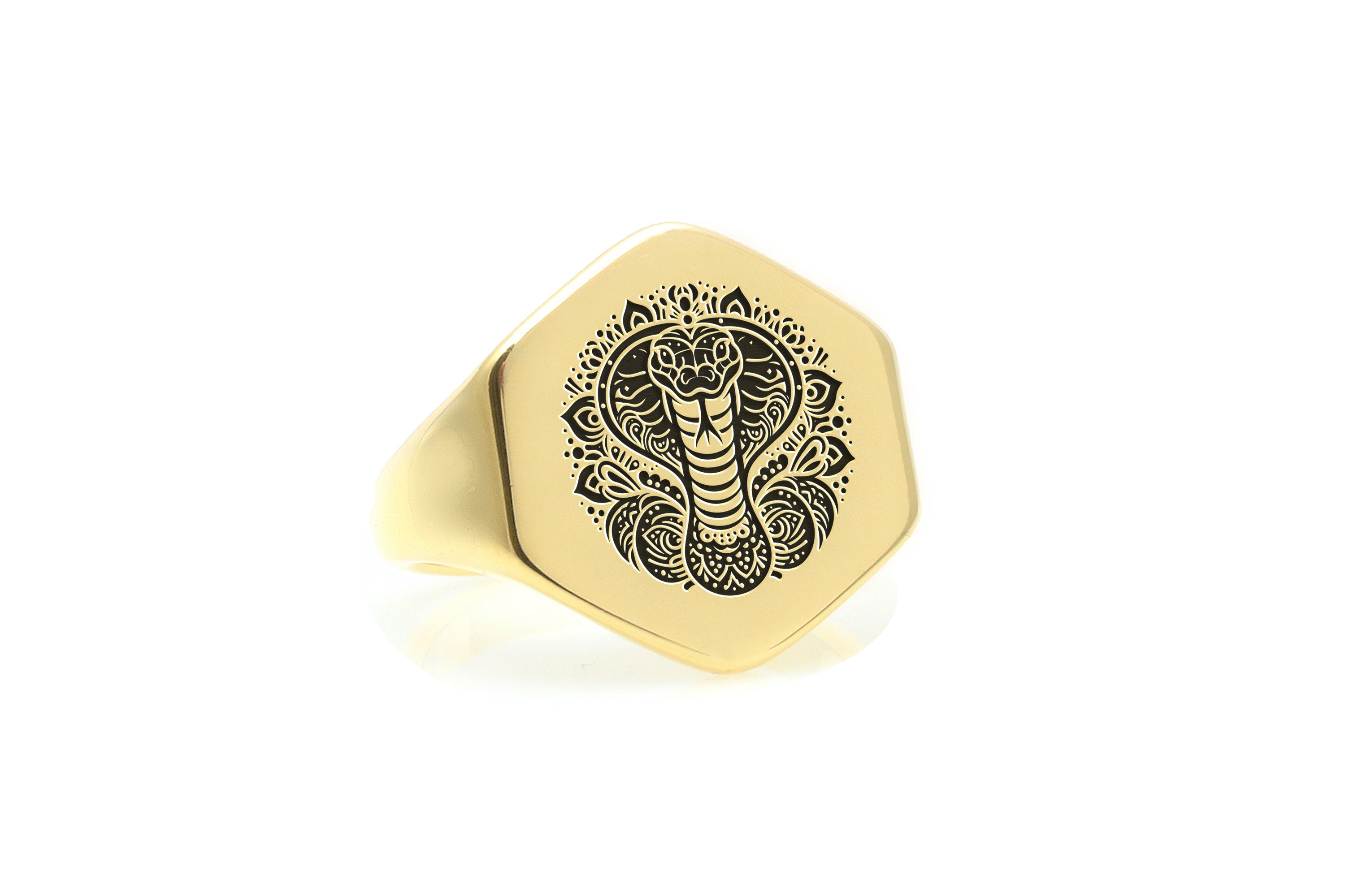 Mandala Cobra Signet Ring