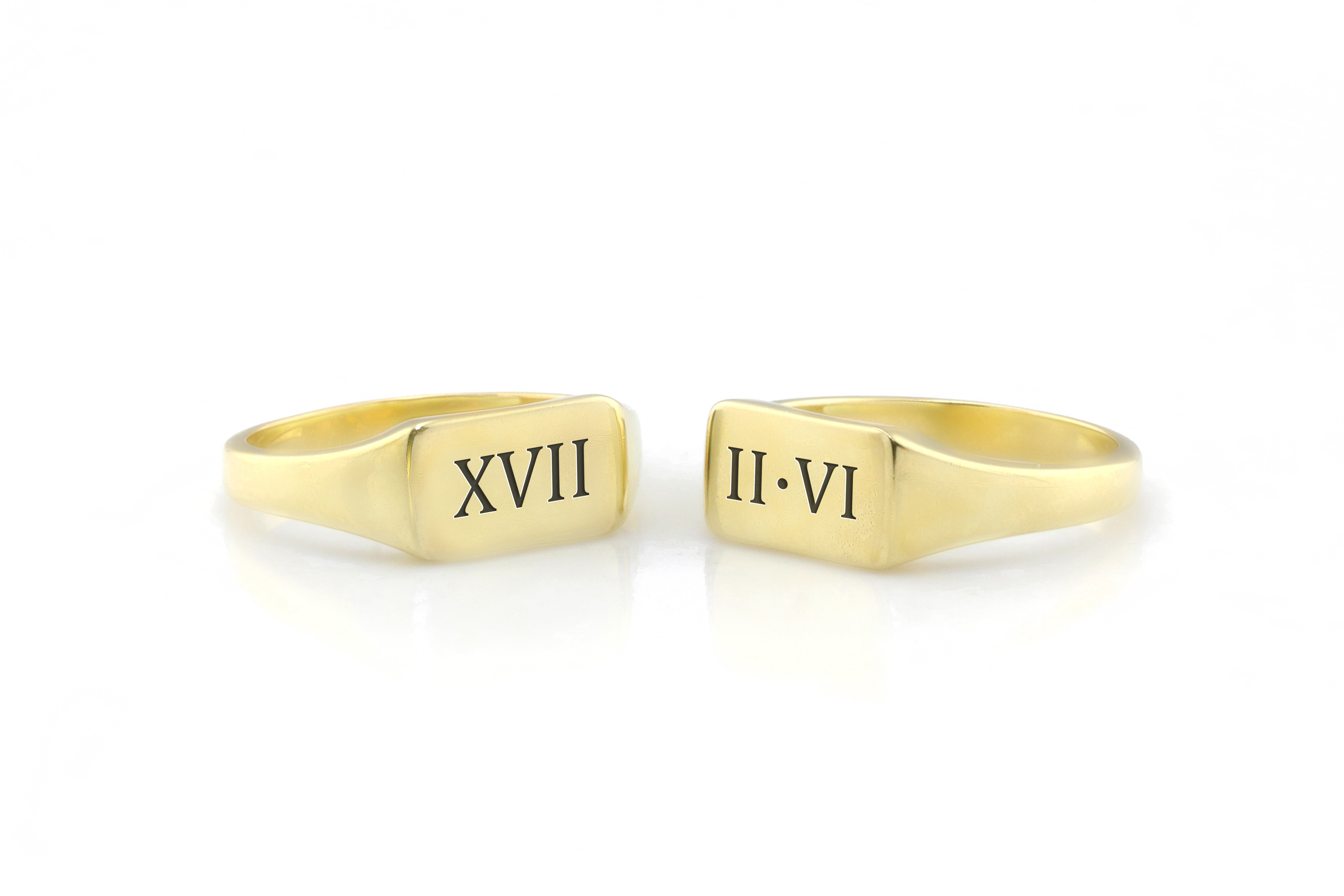 Custom Roman Numerals Ring