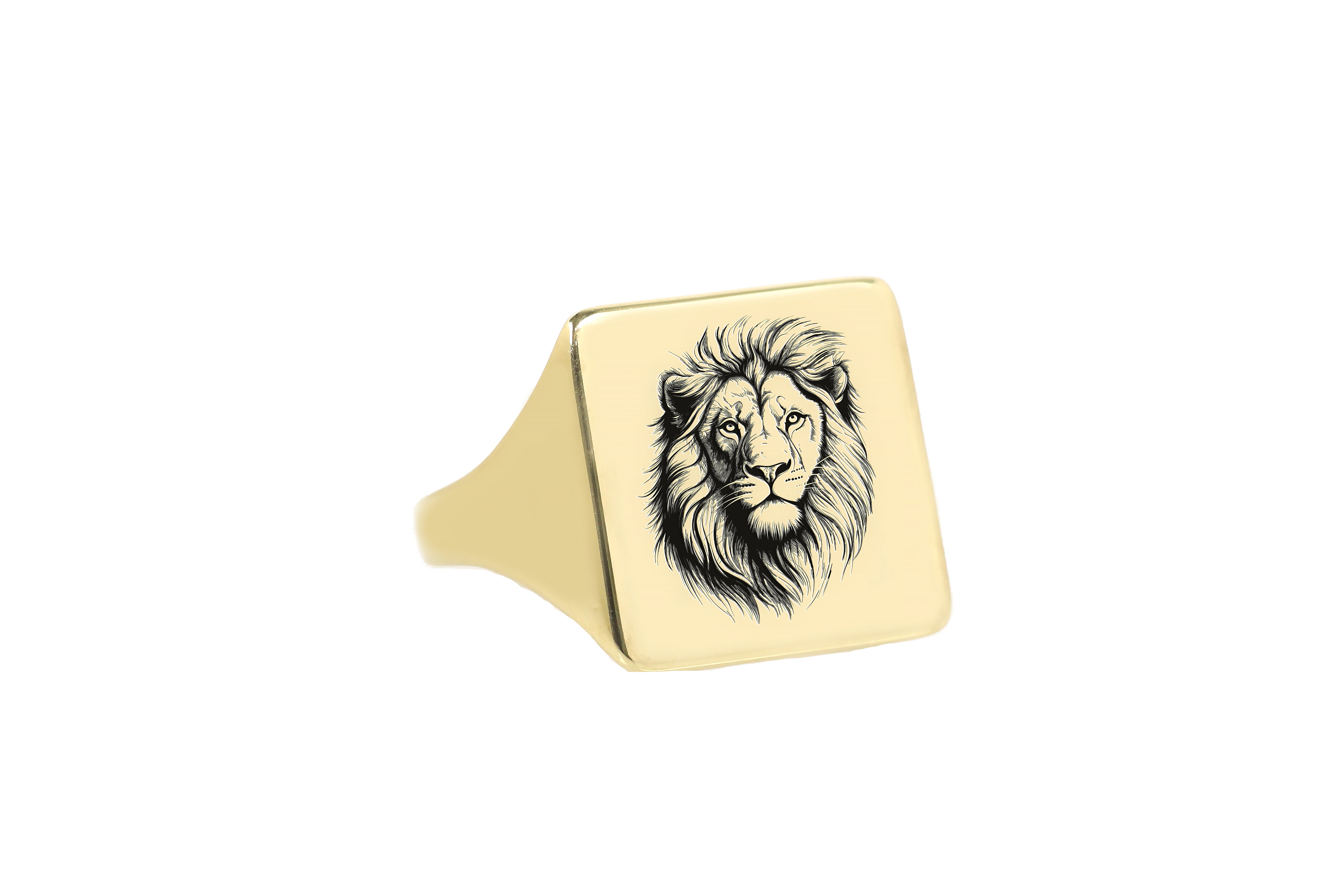 24k Gold Lion Ring
