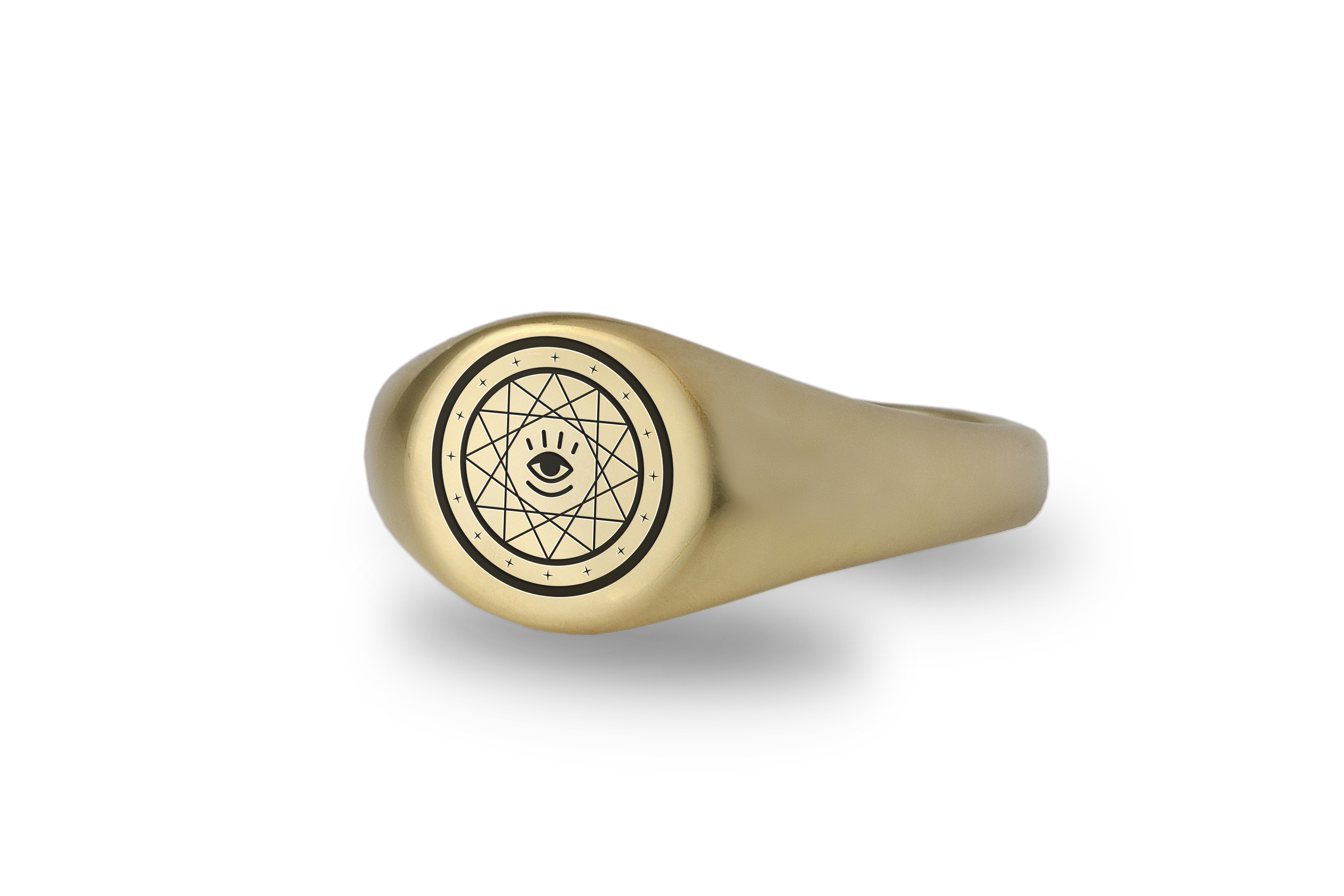 Gothic Eye Circle Signet Ring