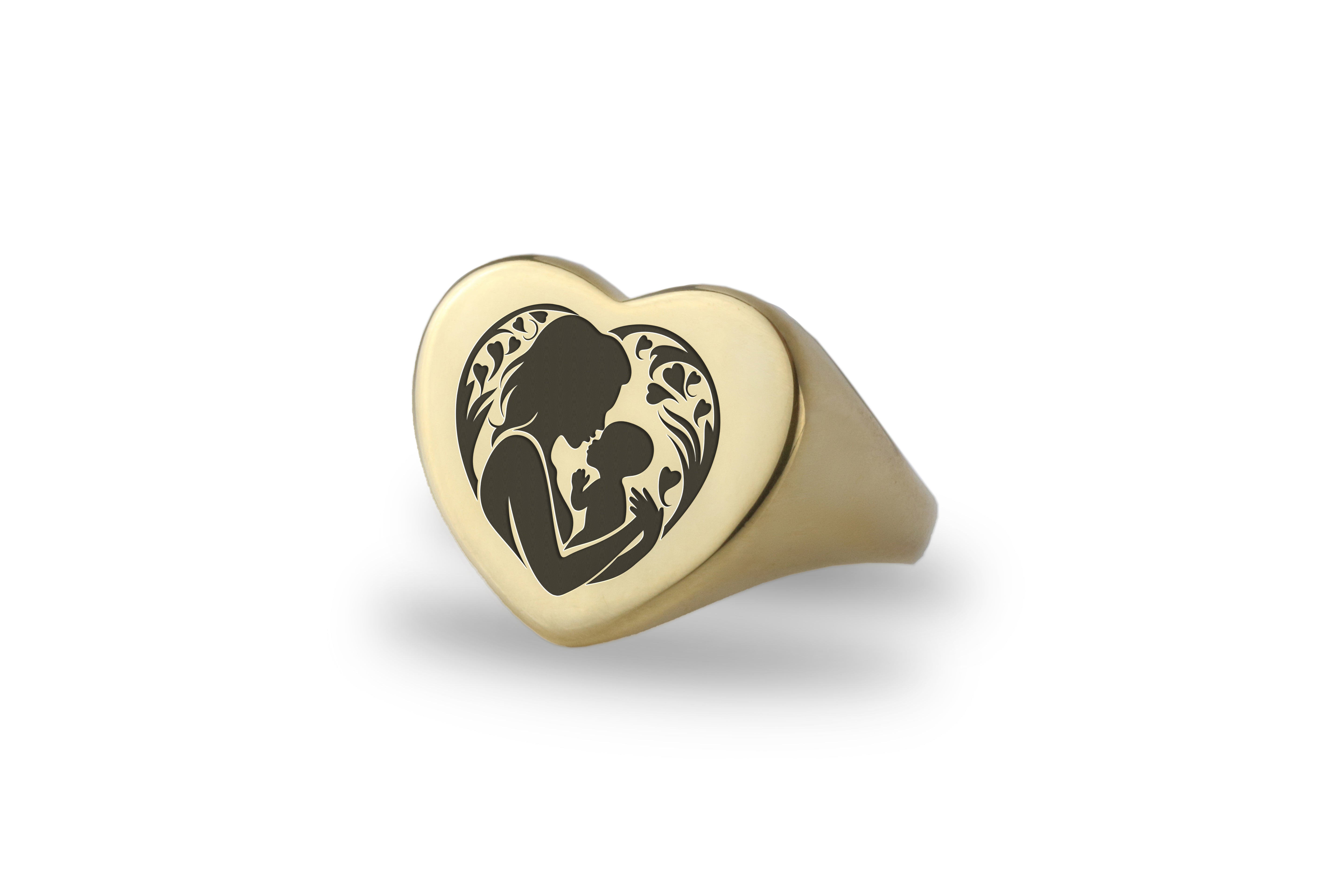 Engraved Mother Signet Ring