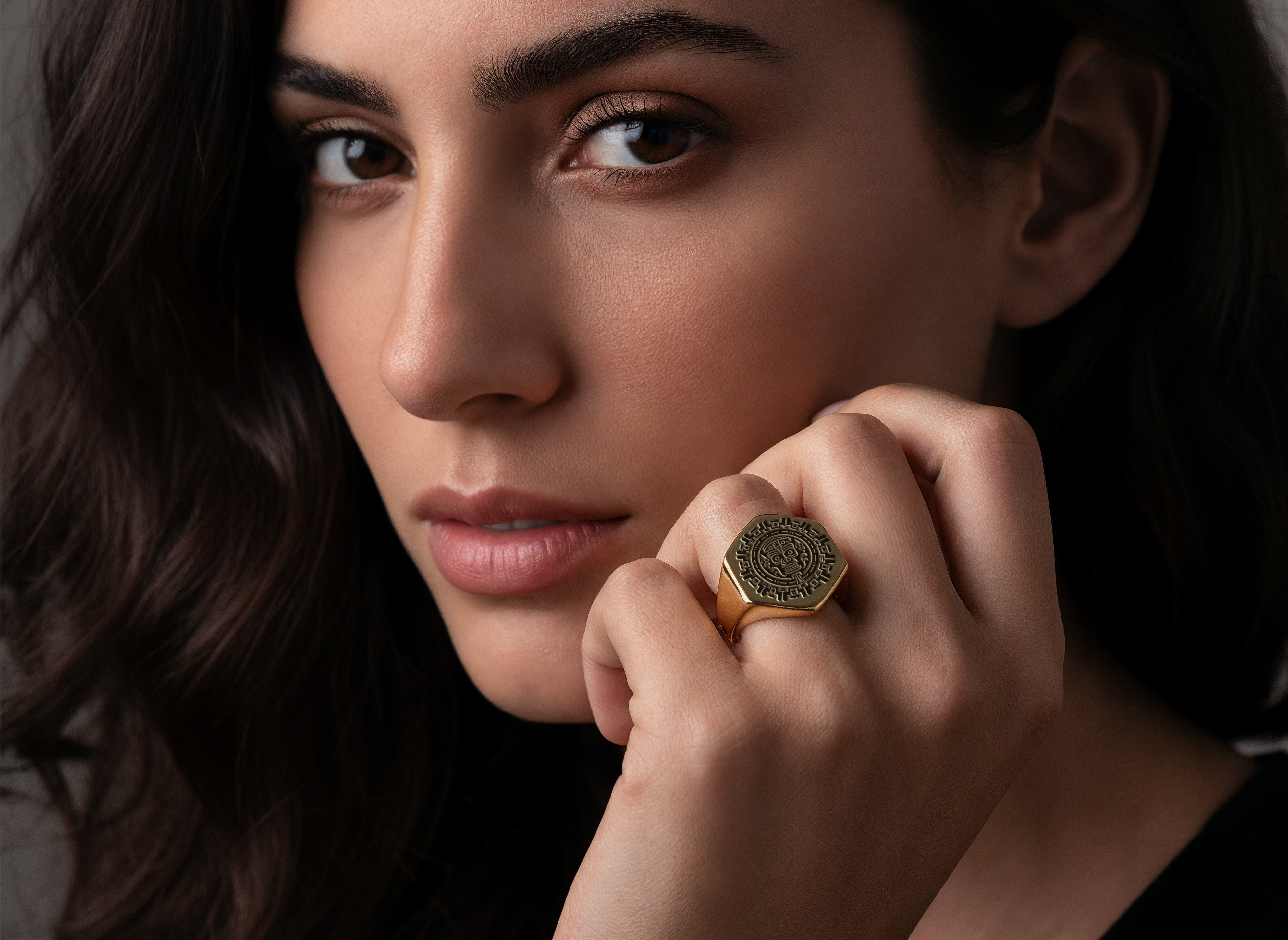 Aztec Warrior Statement Ring