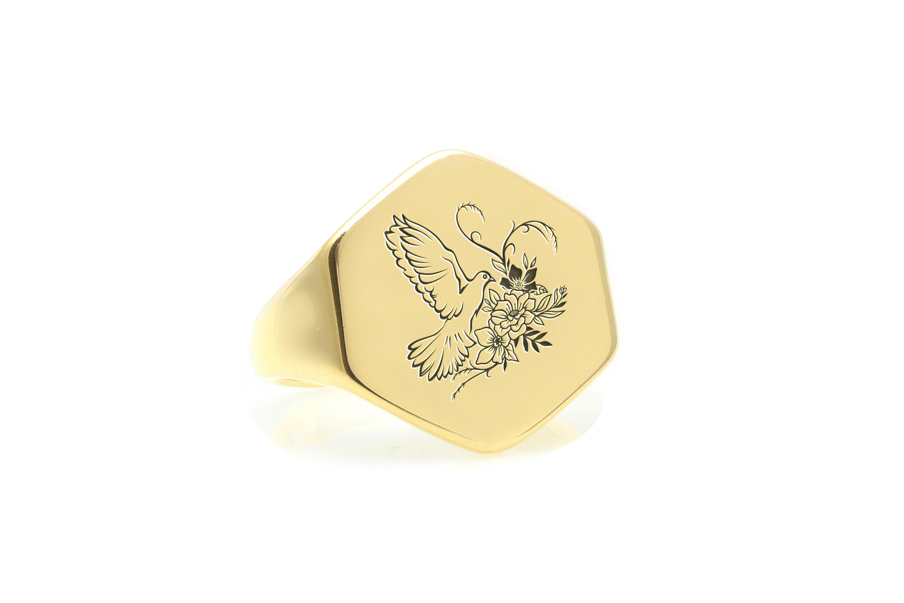 Pigeon Hexagon Ring