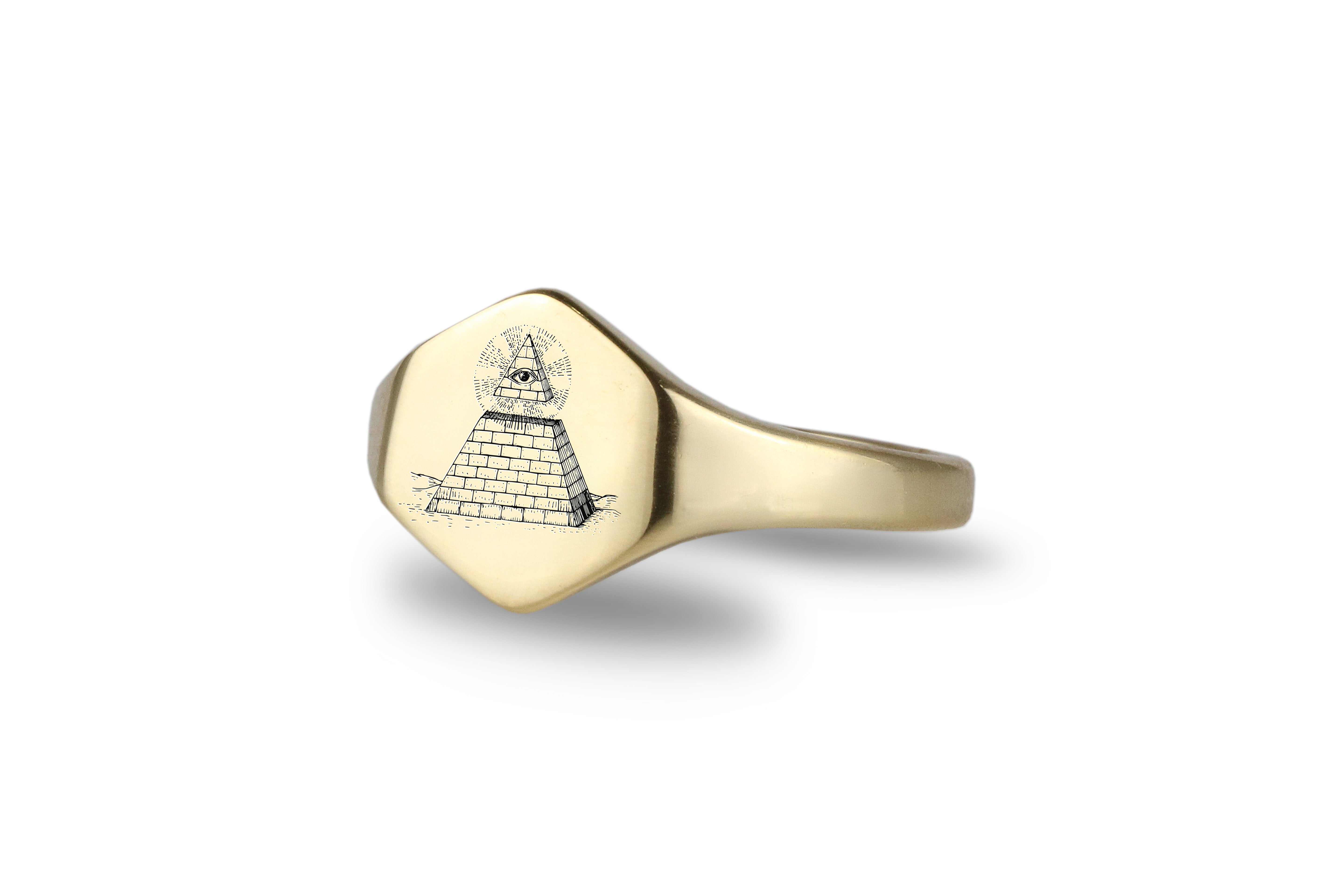 14k Gold Masonic Pyramid Ring