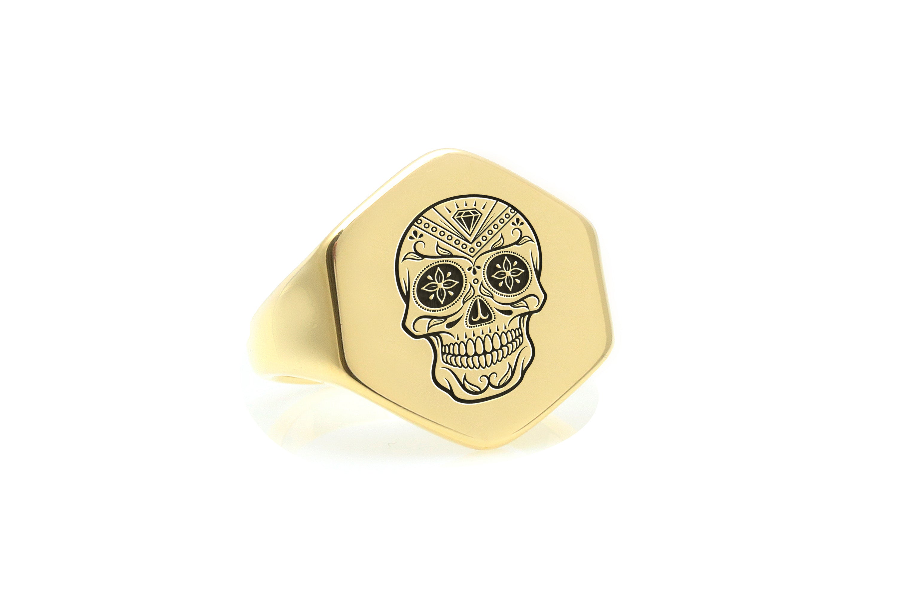 Engraved Mexican Skull Ring