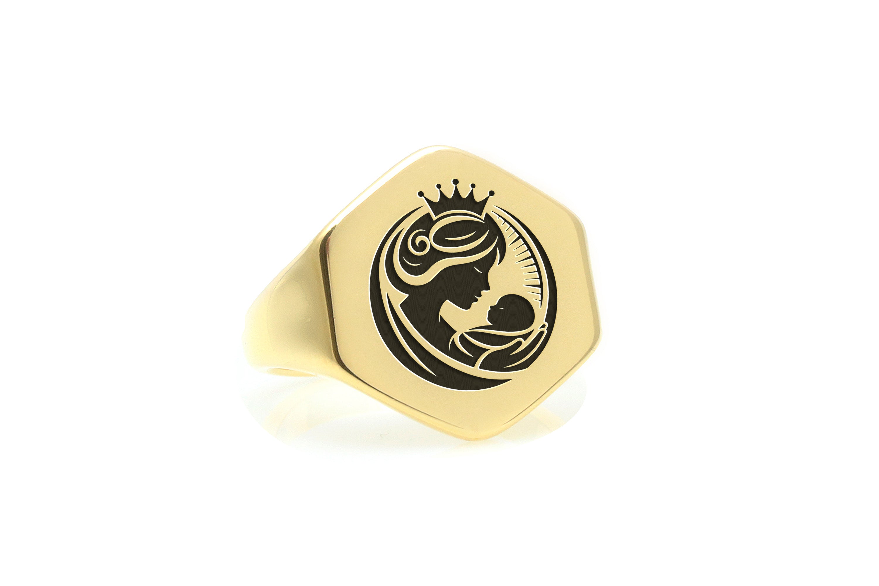 Engraved Mother And Child Ring