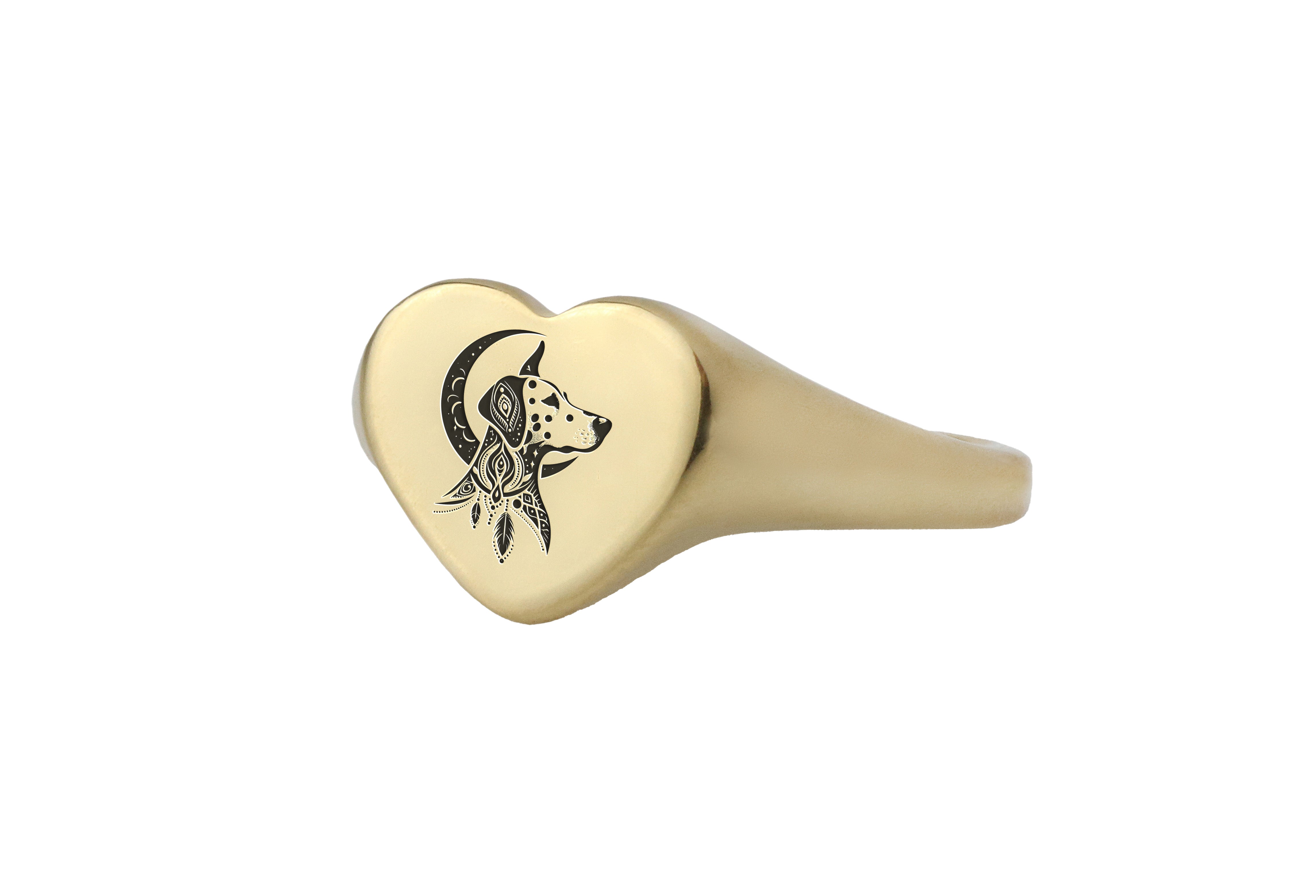 Dalmatian Dog Signet Ring