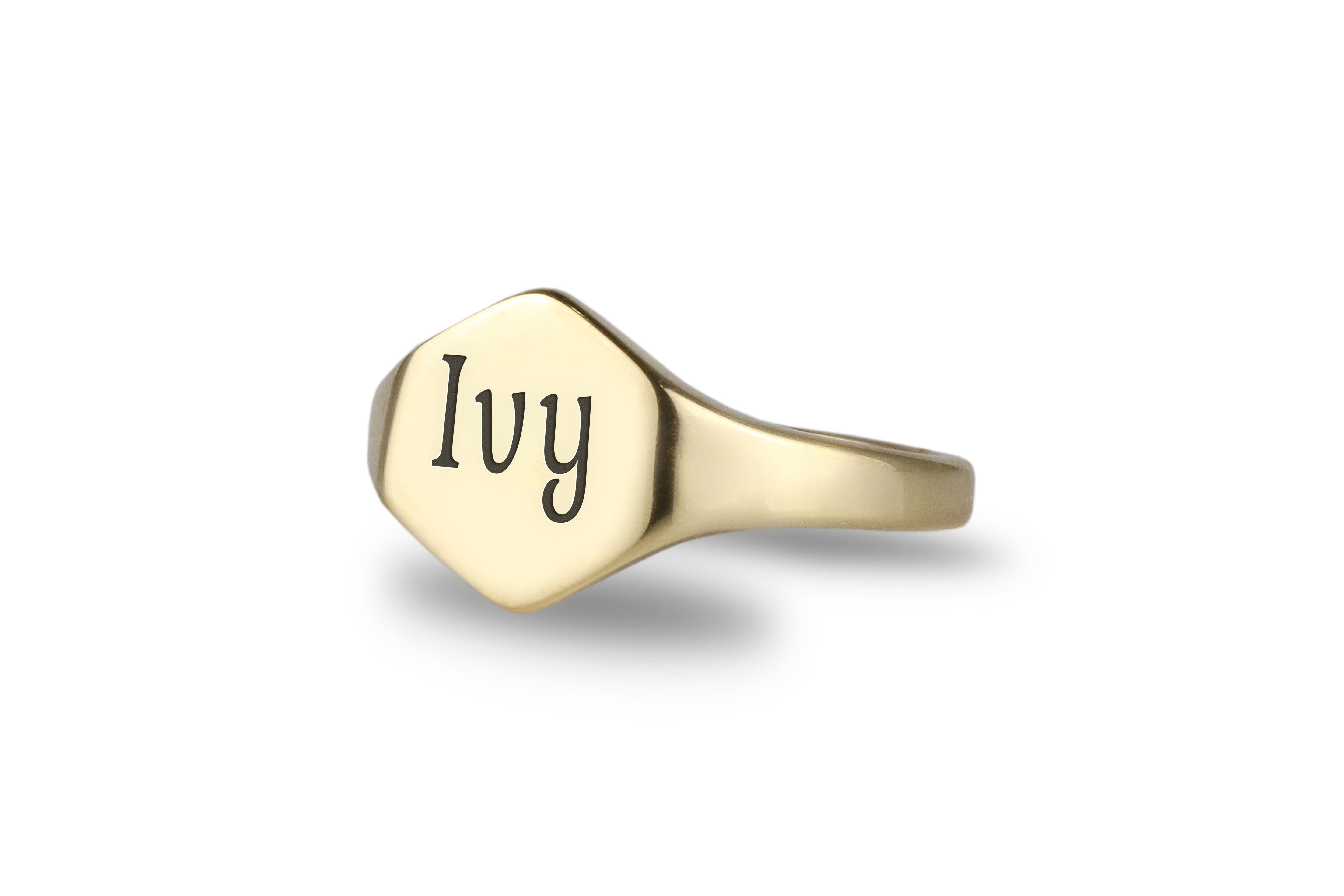 Engraved Name Signet Ring