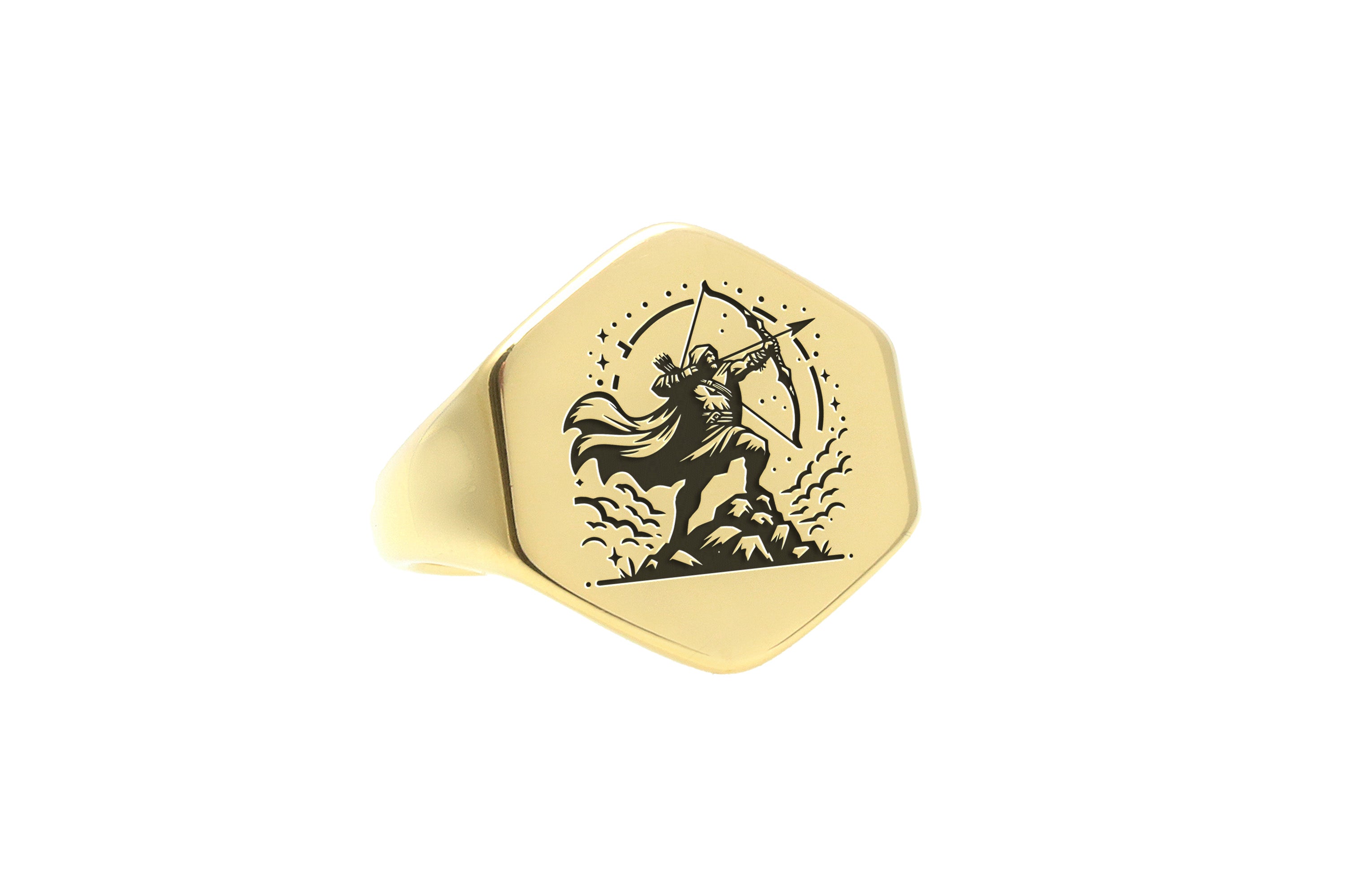 Engraved Archer Signet Ring