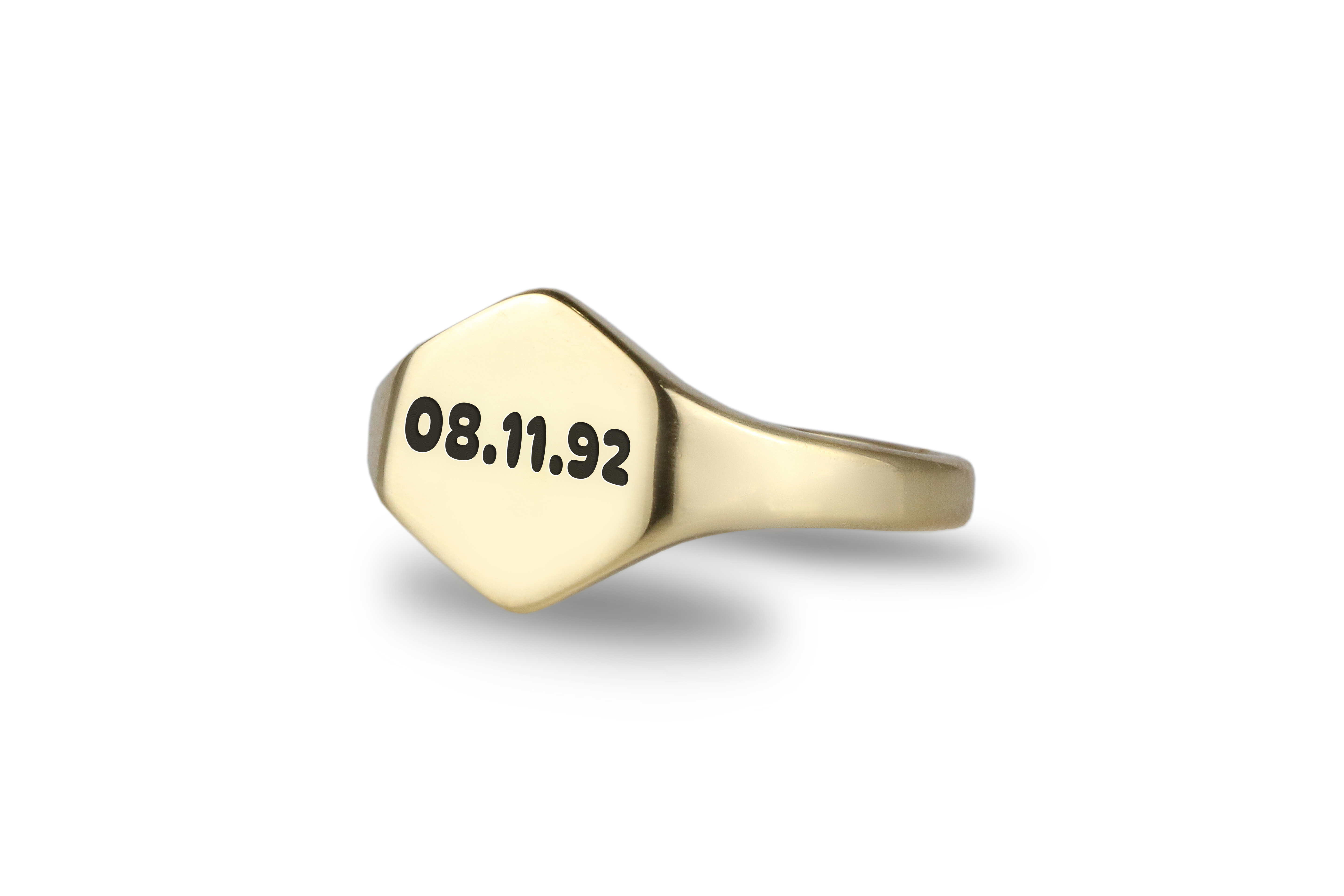 14k Gold Custom Date Ring