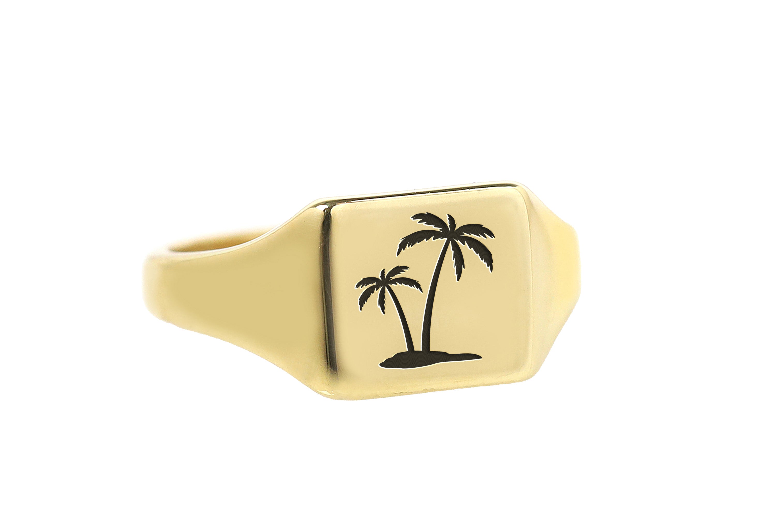 Palm Tree Engraving Ring