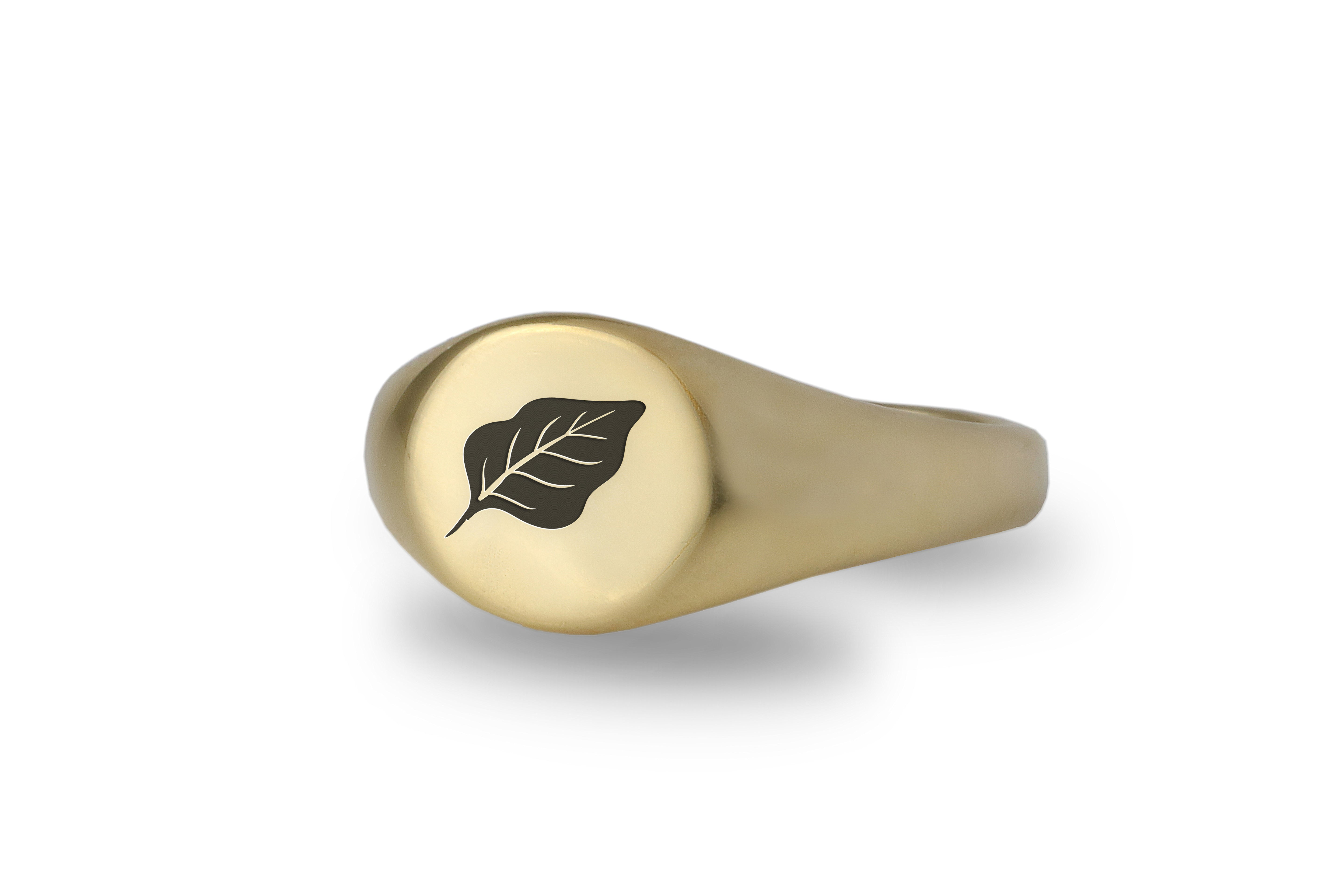 Custom Leaf Signet Ring