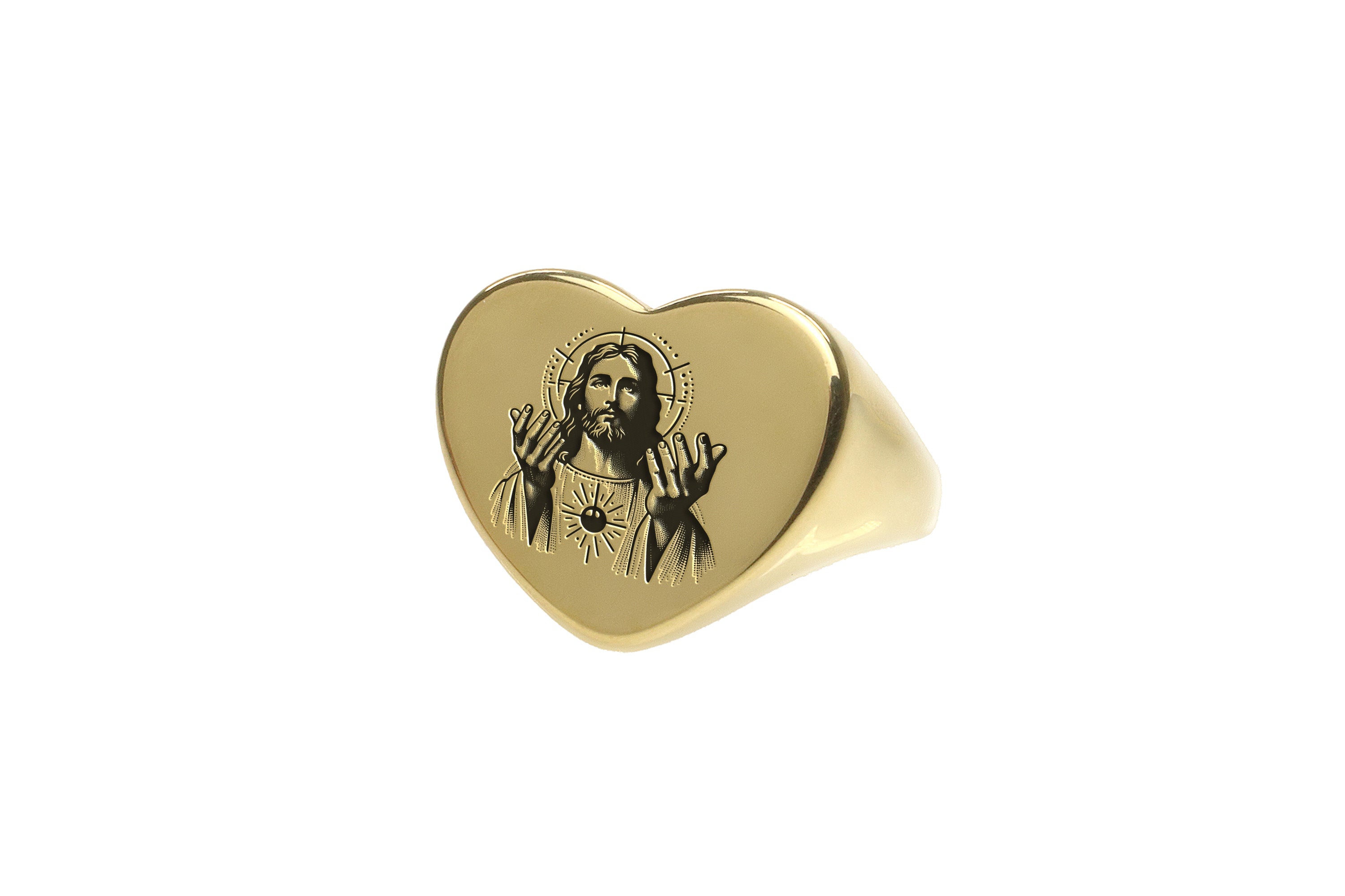 Lord Jesus Gold Signet Ring