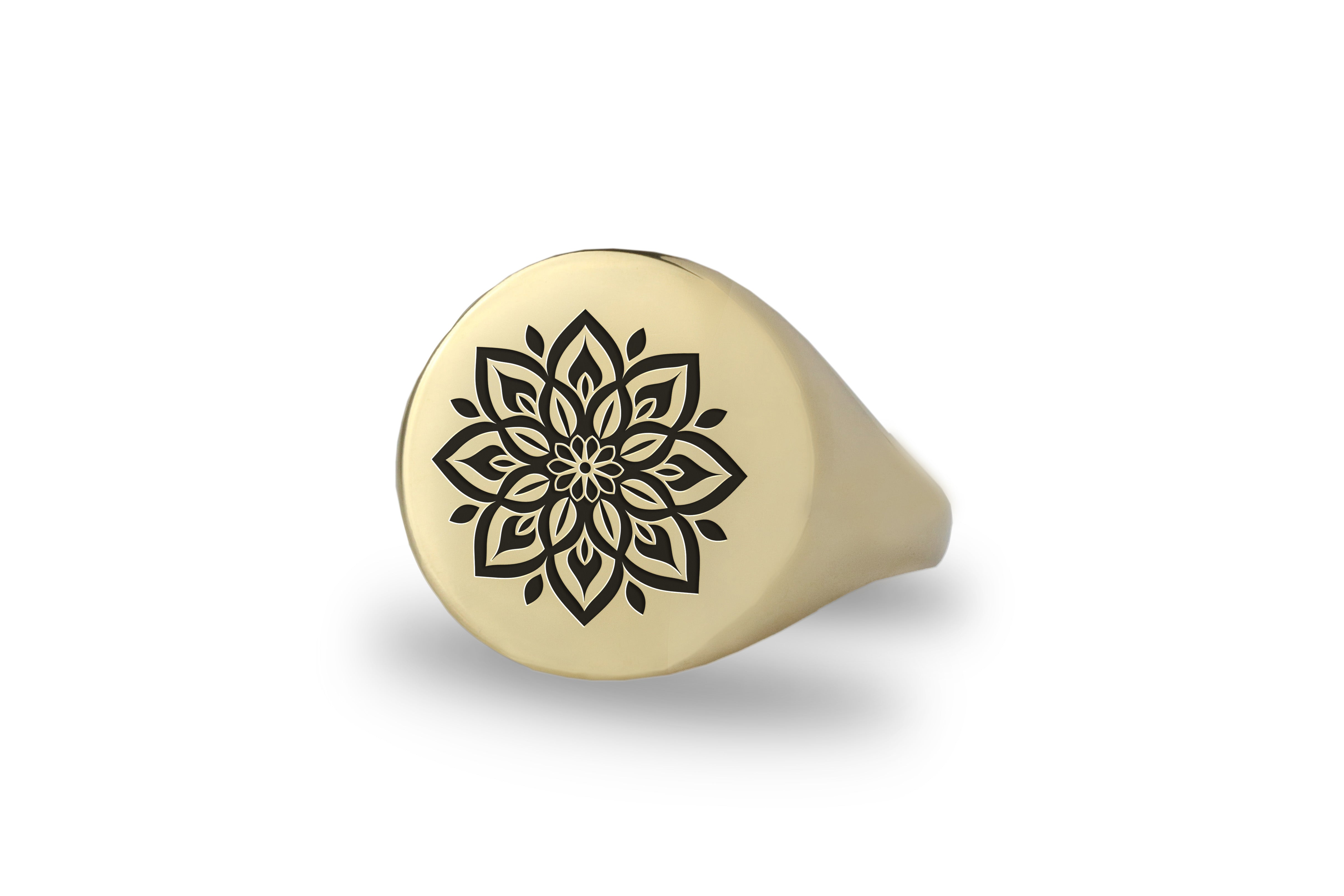Engraved Mandala Signet Ring