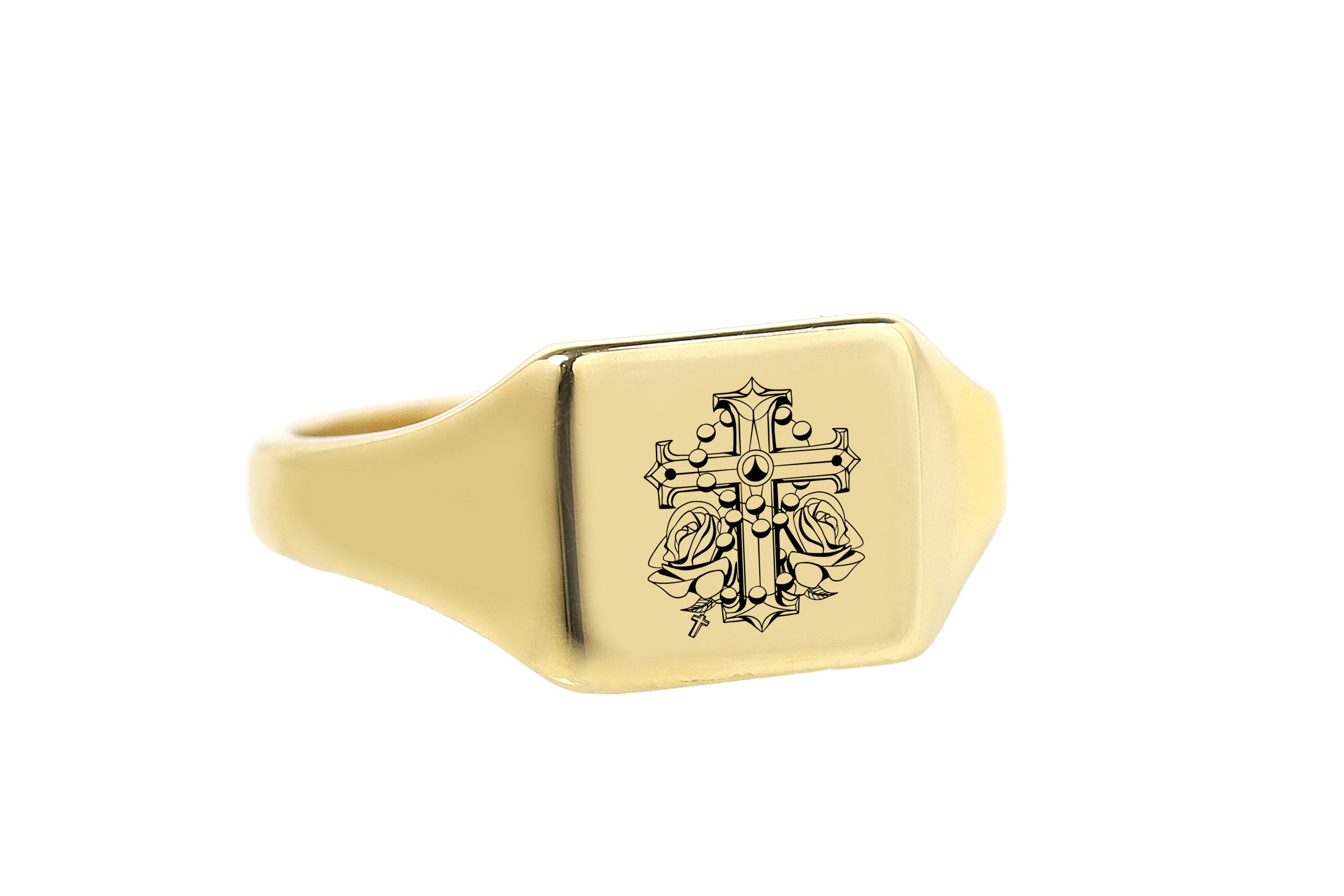 Chicano Cross Signet Ring
