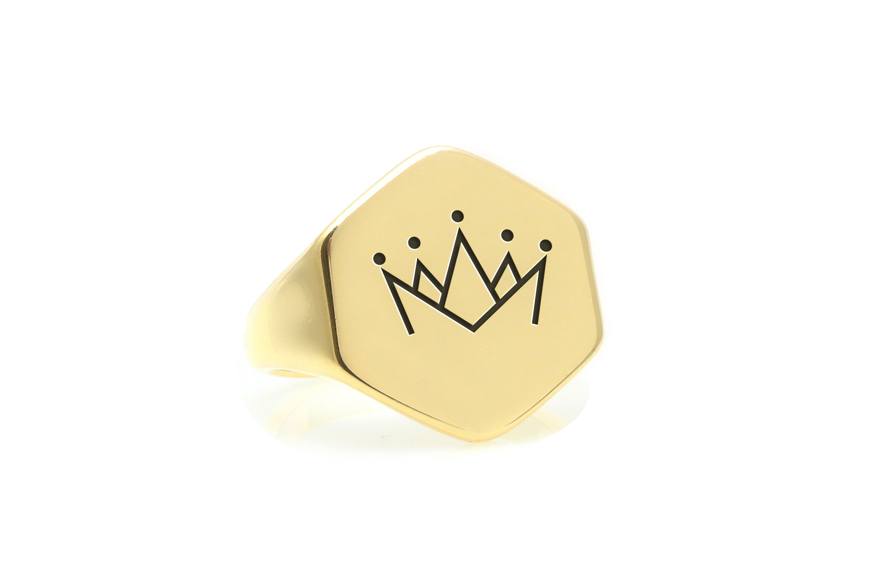 Custom Crown Gold Signet Ring